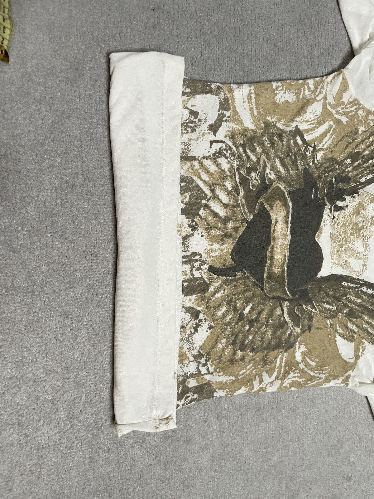 Vintage Vintage White Gold Figured T-shirt Tee Big Print Heart Size S / US 4 / IT 40 - 3 Thumbnail