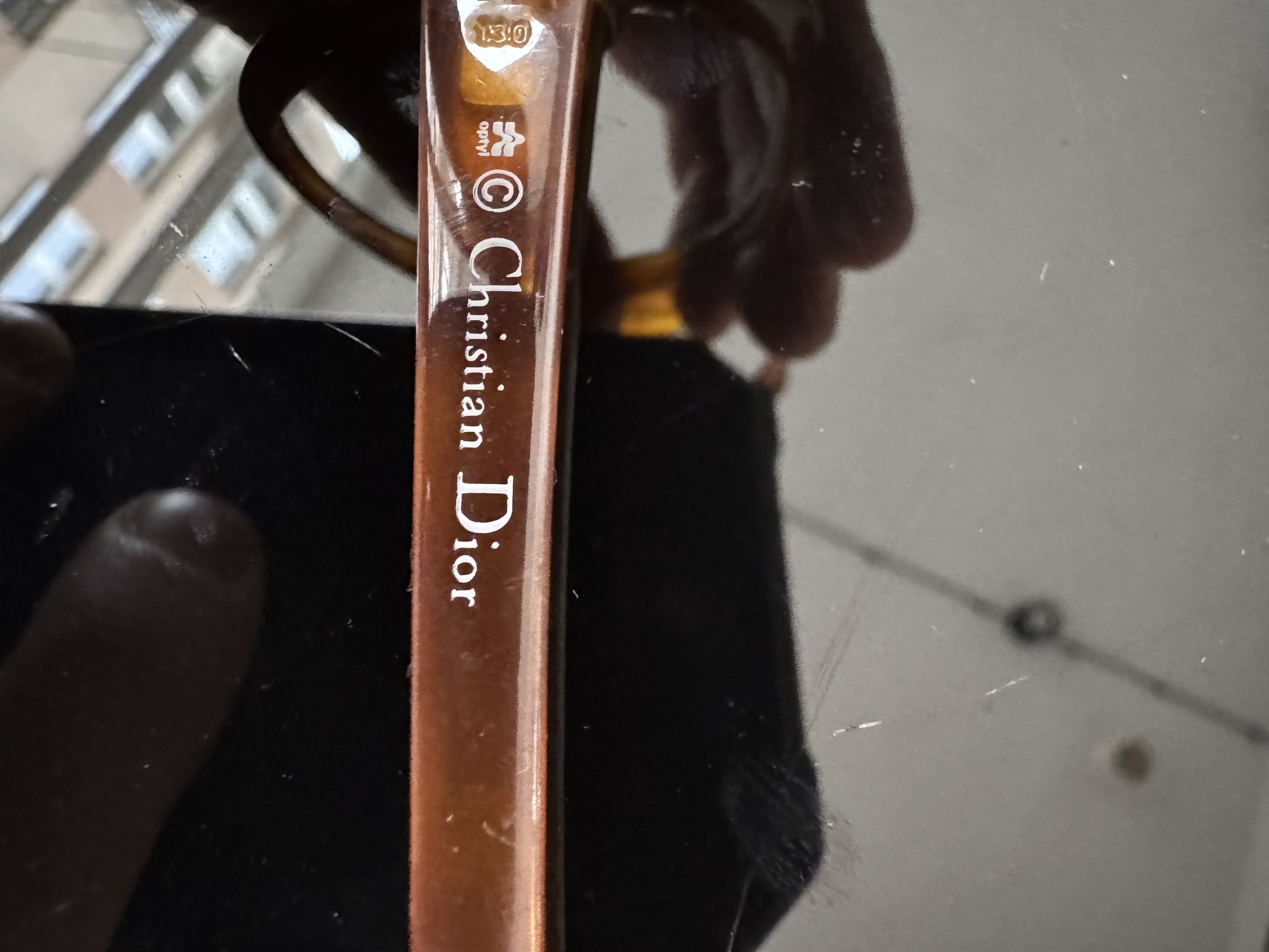Christian Dior Monsieur Christian Dior '80s Brown Oversized Glasses with Gems Size ONE SIZE - 5 Thumbnail