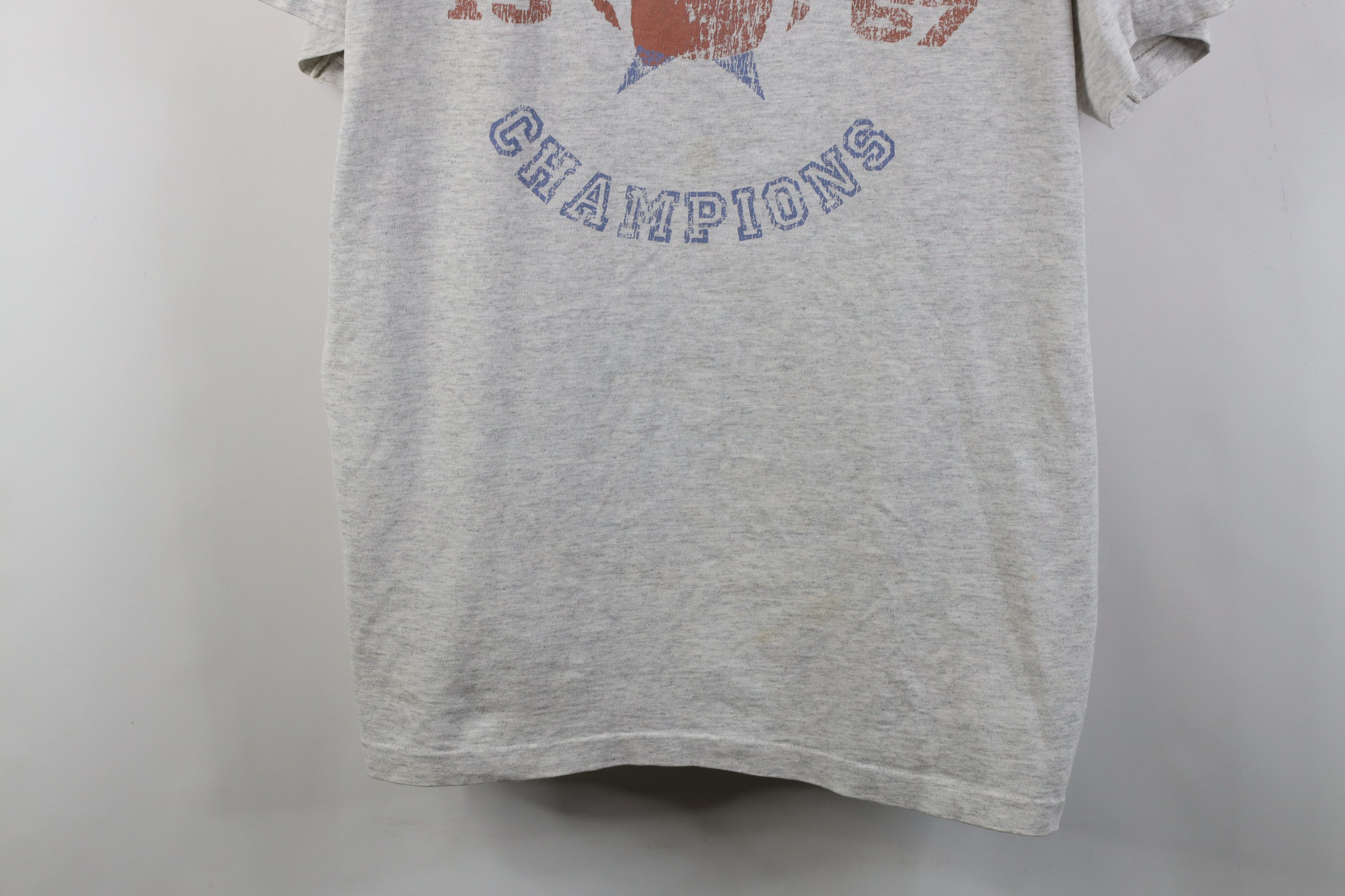 Vintage Vtg 90s Streetwear Football 67 Sleep Night T-Shirt Gray Size L / US 10 / IT 46 - 3 Thumbnail