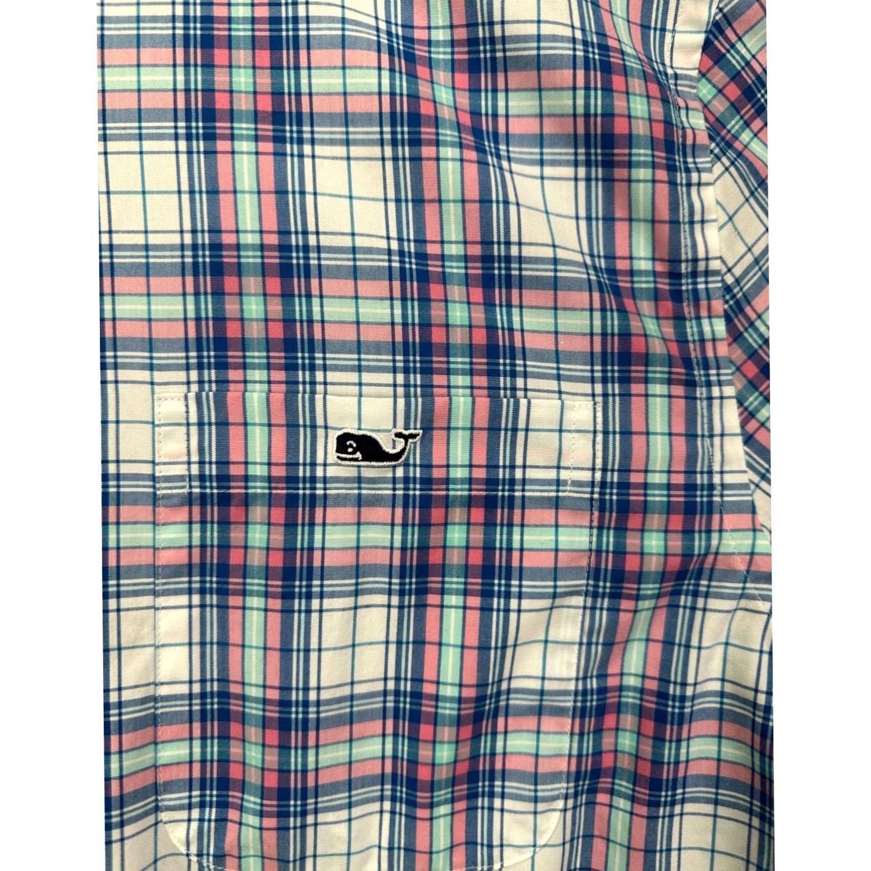 Vineyard Vines Vineyard Vines Tucker Shirt Men Small Plaid Button-Down Classic with Whale Logo Pink Short Sleeve Button Up Shirt Size US S / EU 44-46 / 1 - 7 Thumbnail