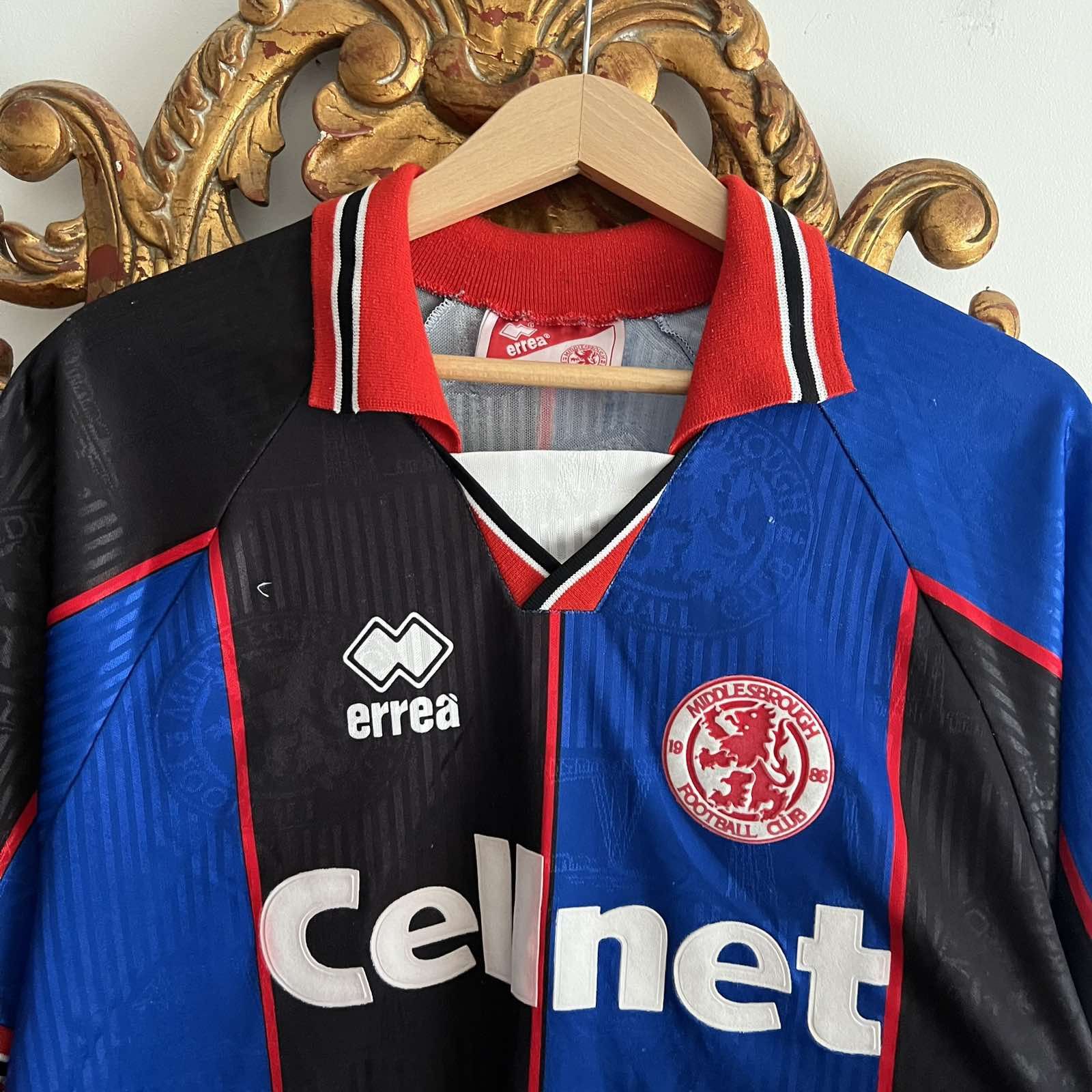 Vintage Retro 90s CELLNET ERREA MIDDLESBROUGH Soccer Jersey Size US XL / EU 56 / 4 - 3 Thumbnail