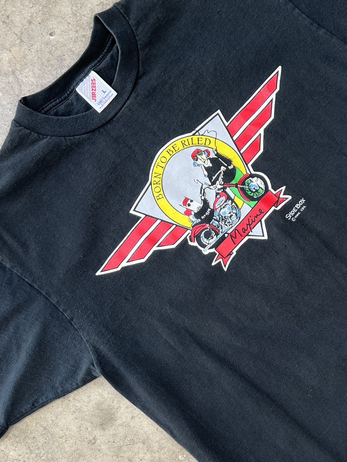 Harley Davidson Vintage 90s Maxine Born to be Riled Art Motorcycle Tee Large Size US L / EU 52-54 / 3 - 1 Thumbnail