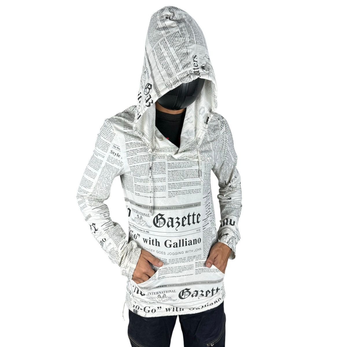 John Galliano Newspaper Hoodie | Grailed