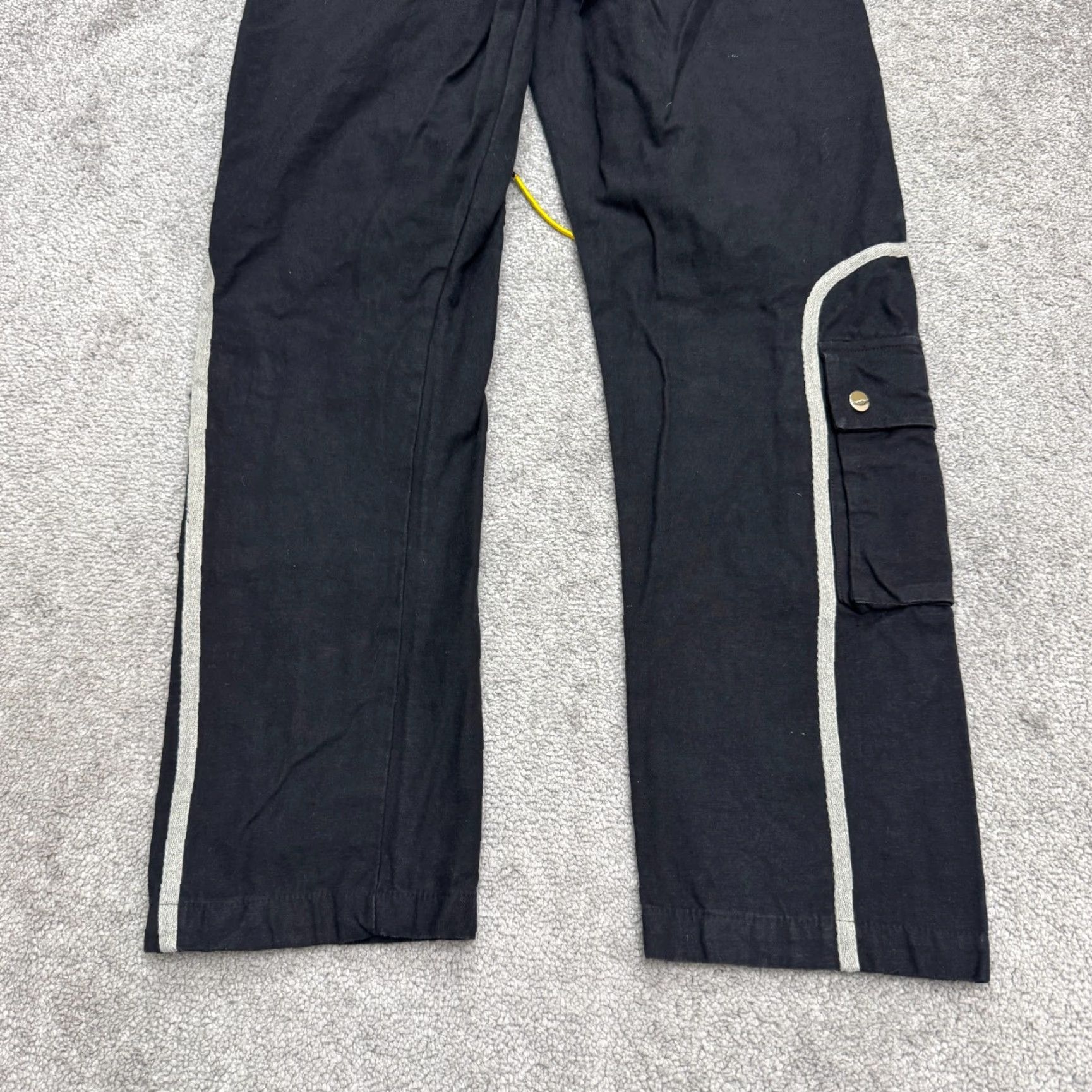 MNML MNML Cargo Tactical Utility Pants Men XL Black Contrast Piping Yellow Drawstring Size US 36 / EU 52 - 4 Thumbnail