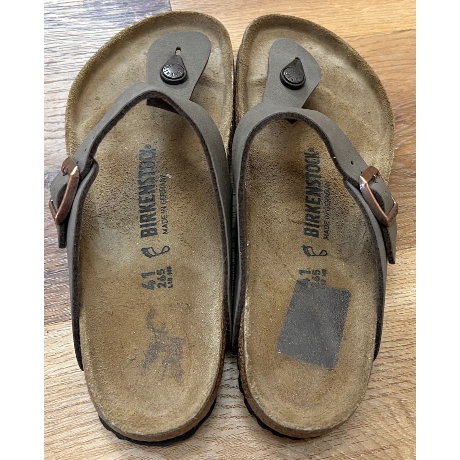 Birkenstock Birkenstock Gizeh Birko-Flor Nubuck Brown Sandal 41 8 Mens Womens Slip On Buckle Casual Summer Leather Nubuck Size ONE SIZE - 6 Thumbnail