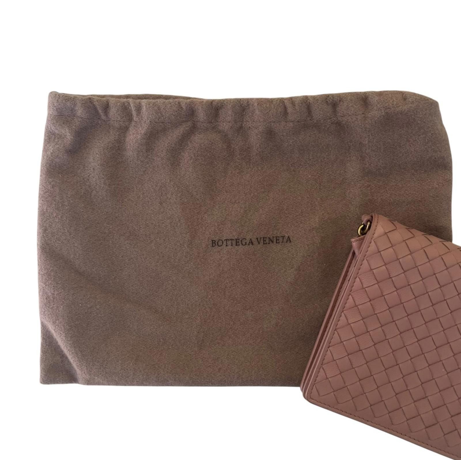 Bottega Veneta Bottega Veneta Intrecciato Chain Wallet Clutch Lavender Grey Size ONE SIZE - 3 Thumbnail