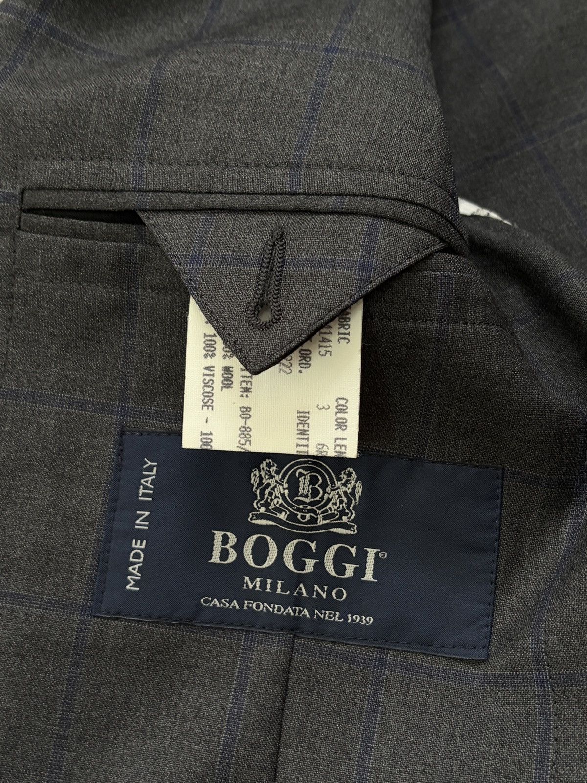 Boggi Boggi Milano x Reda Super 110s Grey Plaid Blazer 48 Size 38R - 5 Thumbnail