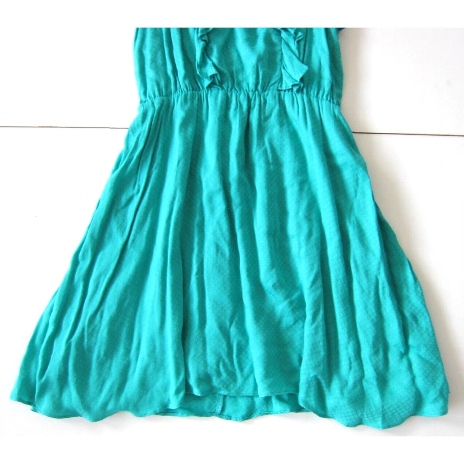 Vintage NWT Esley 100% Rayon Teal Blue Ruffle Tank Apron Sun Dress Small Size S / US 4 / IT 40 - 8 Thumbnail