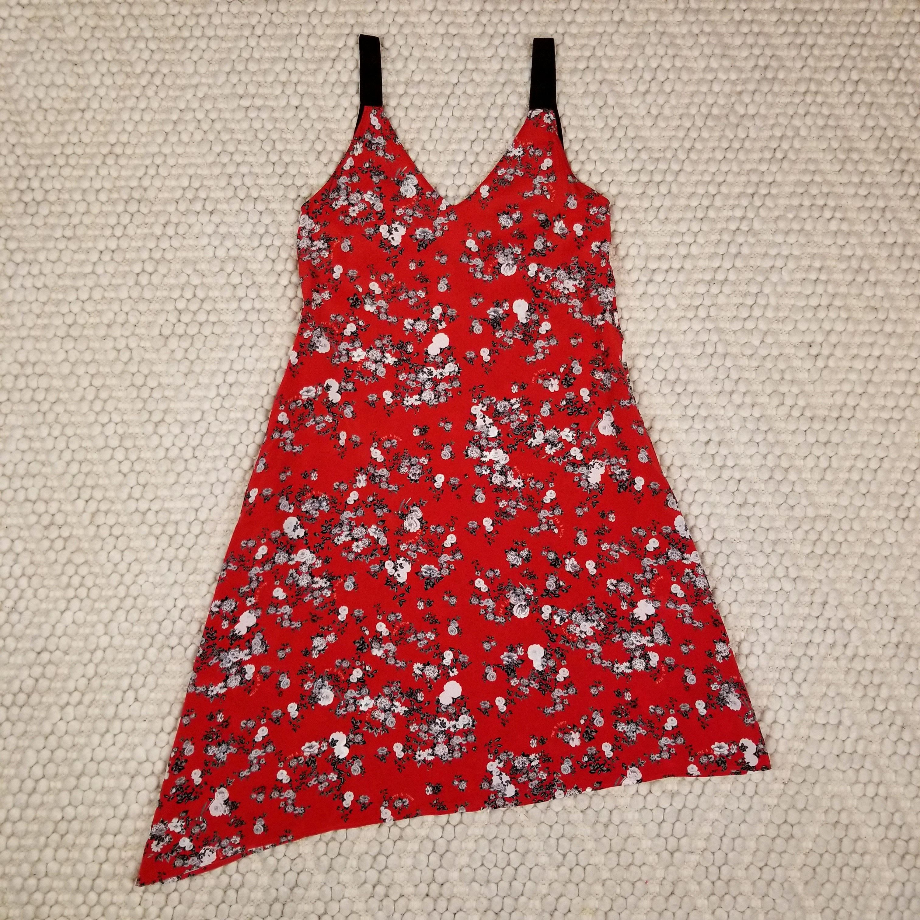 Rag & Bone Zac Asymmetrical Floral Print Silk Dress Size S / US 4 / IT 40 - 6 Thumbnail