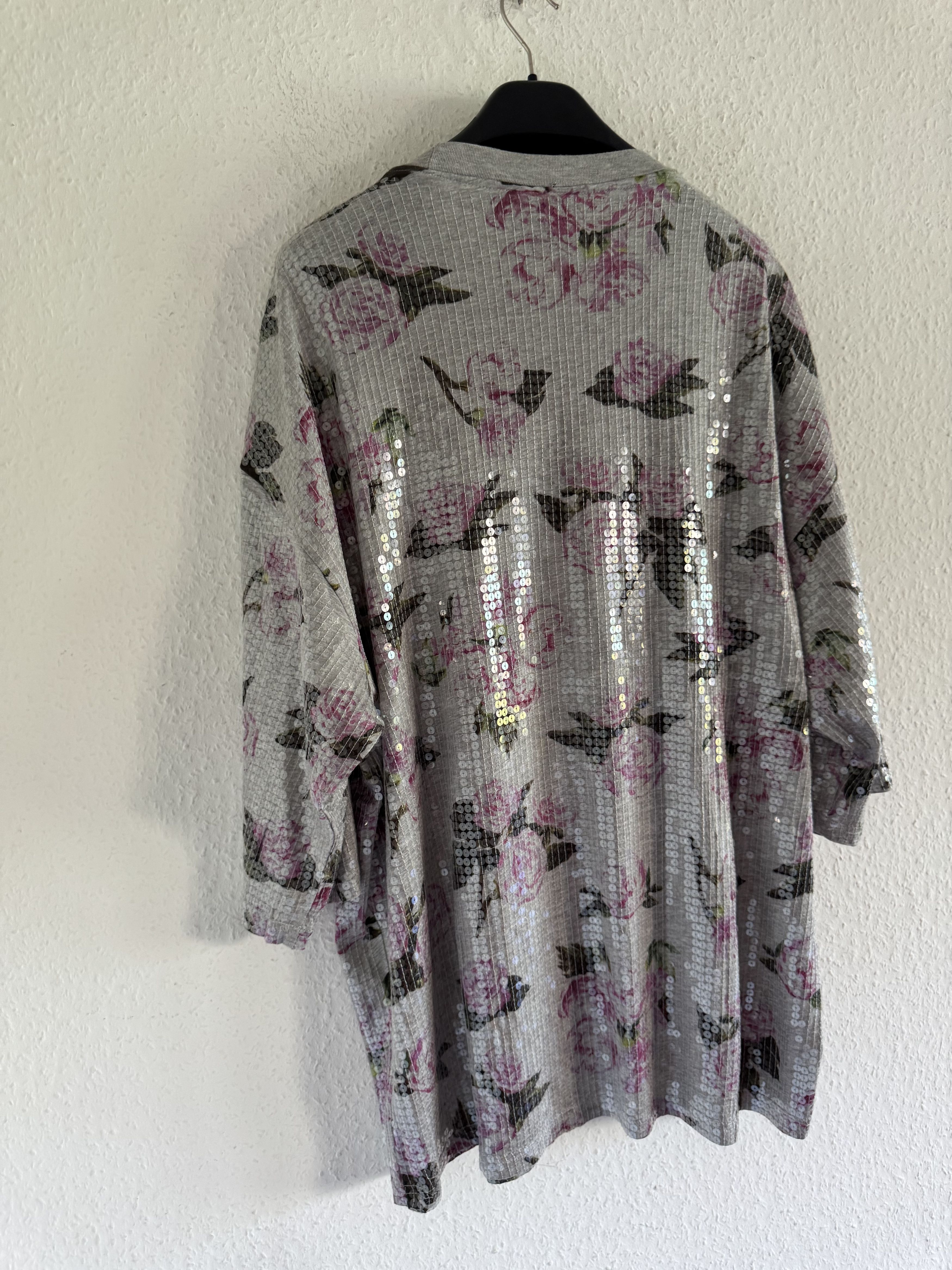Adidas × Jeremy Scott Sequin Floral Oversized Long Shirt Dress Size US XXL / EU 58 / 5 - 11 Thumbnail