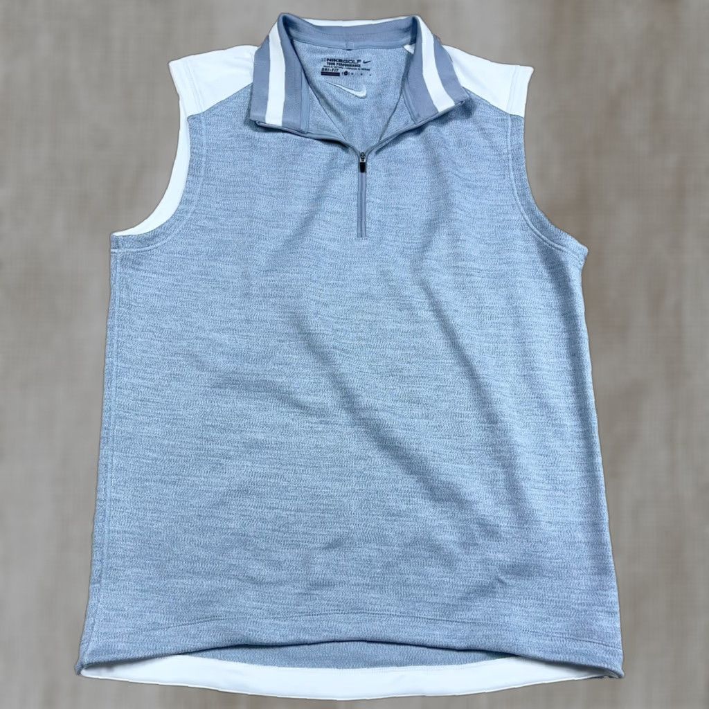 Nike Nike Golf Vest Sweater Men M Gray 1/4 Zip Mock Neck Breathable Performance Dri-FIT All Seasons Logo Embroidered Zip Nike Mens Vest Golf Sweater Size US M / EU 48-50 / 2 - 1 Thumbnail