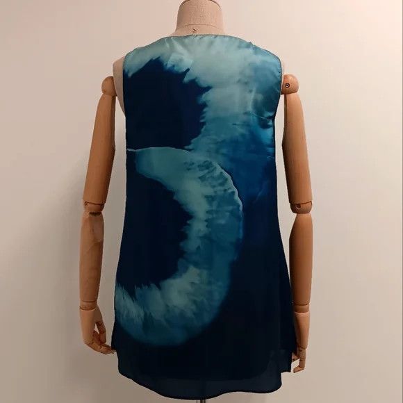 Lafayette 148 LAFAYETTE 148 Sleeveless Adela Silk Moon Blouse - Small Size S / US 4 / IT 40 - 6 Thumbnail