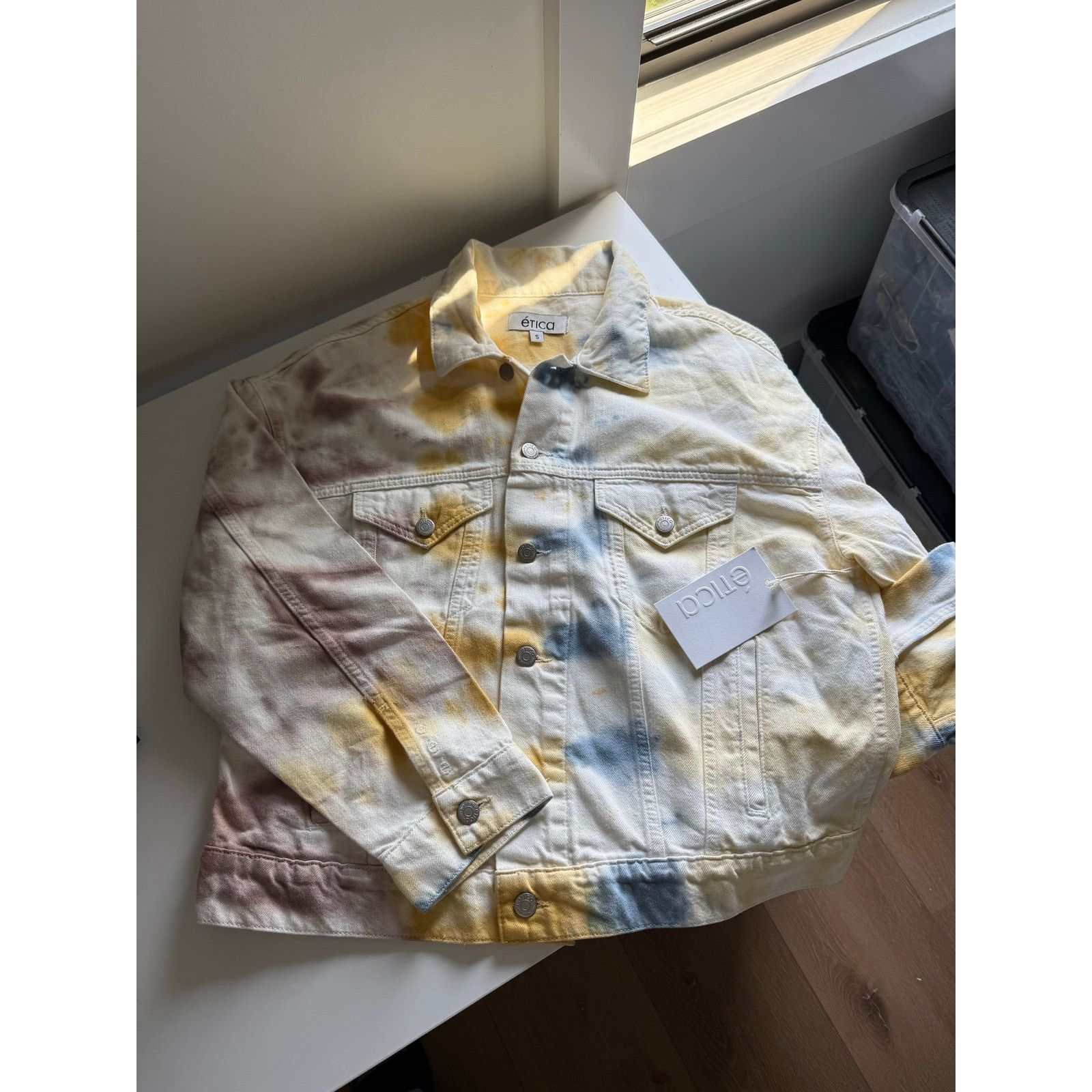 ETICA $175 New Etica June Denim Tie Dye Jacket - Small Size S / US 4 / IT 40 - 3 Thumbnail