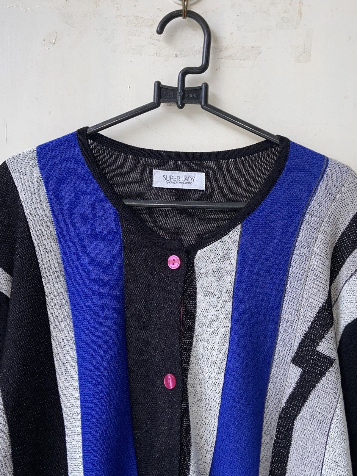 Designer × Japanese Brand × Kansai Yamamoto KANSAI YAMAMOTO Striped Cardigan Size L / US 10 / IT 46 - 14 Thumbnail