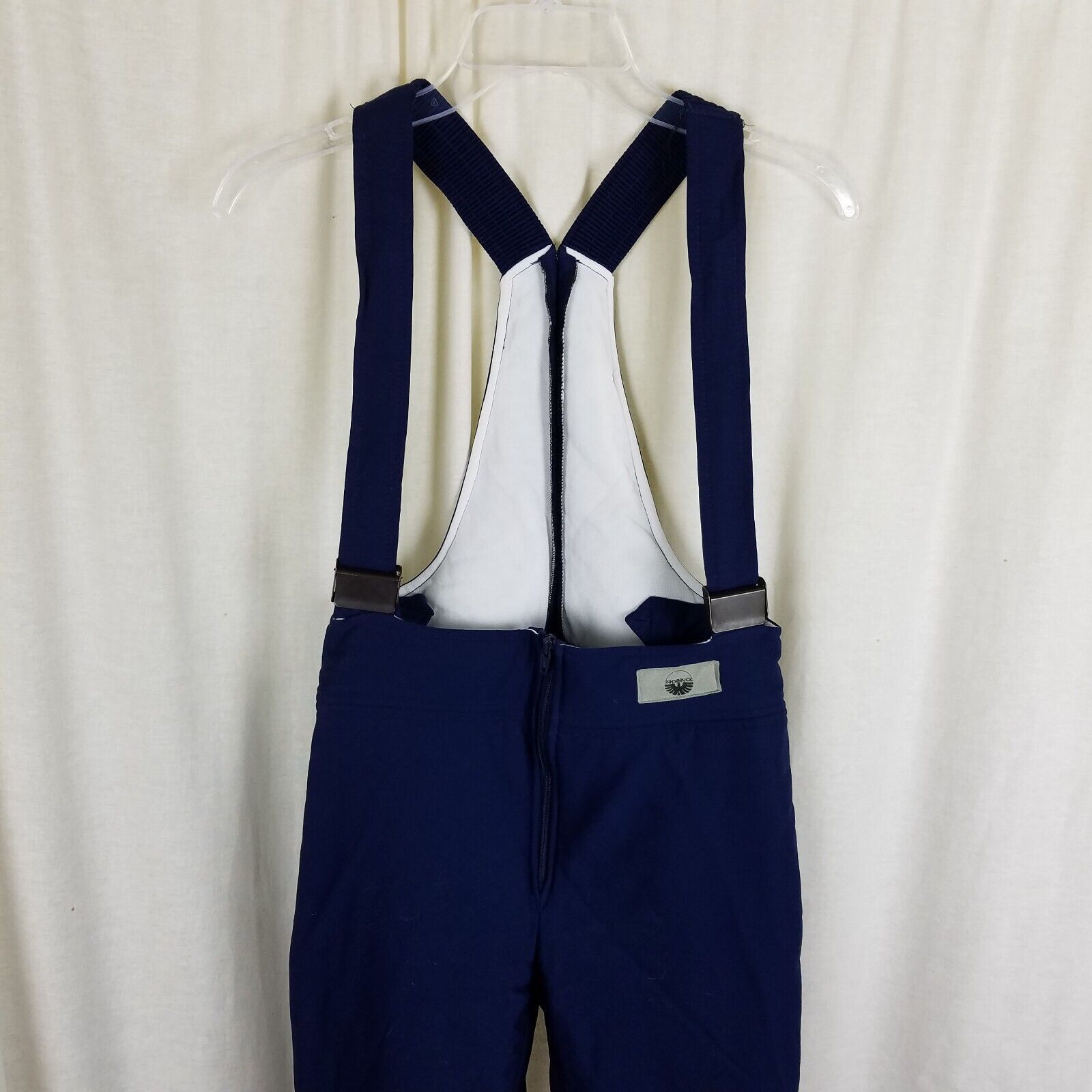 Vintage Vtg 70s Innsbruck Quilted Bib Ski Pants Salopettes 12 Navy Size 34" / US 12 / IT 48 - 2 Thumbnail
