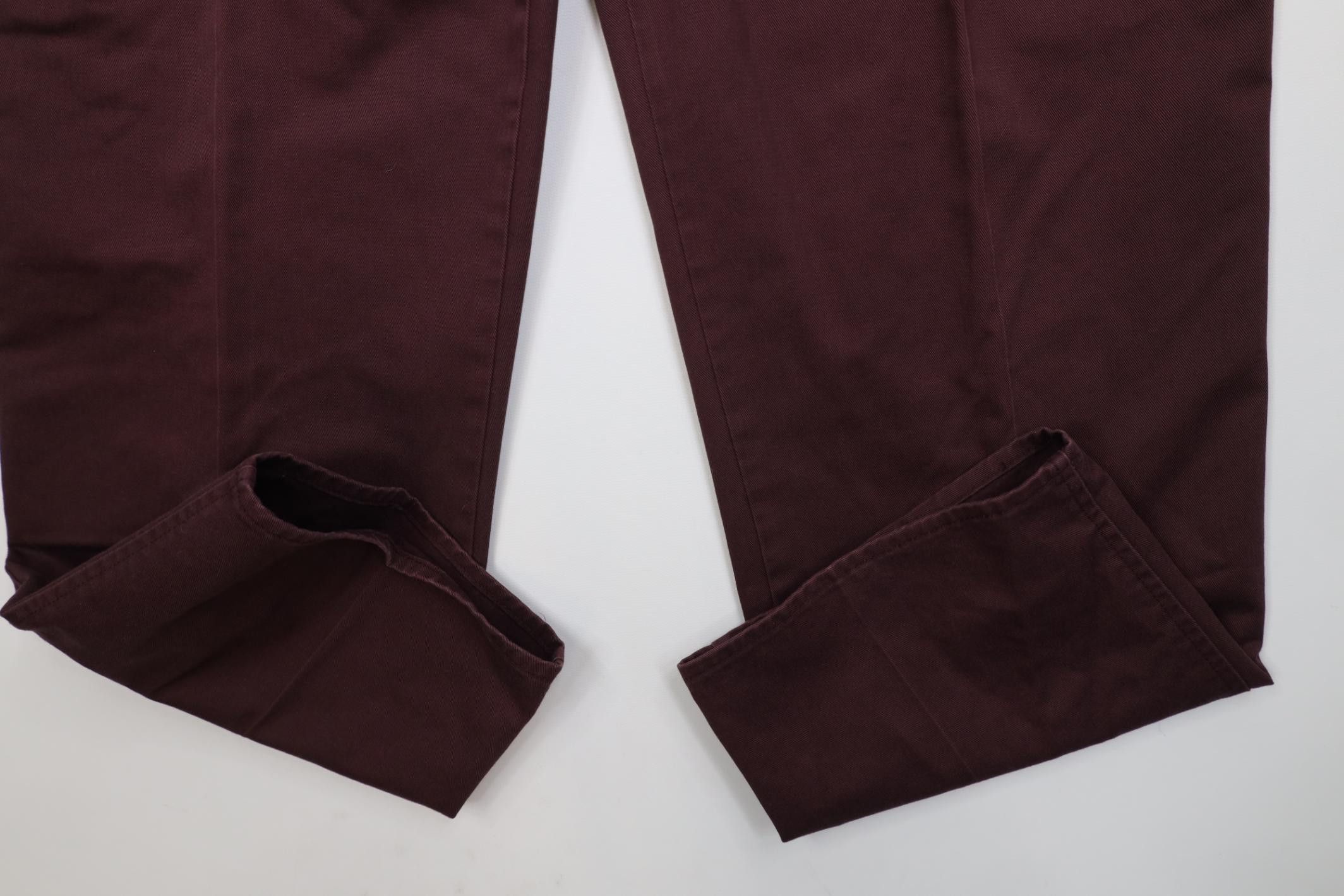 Vintage Vintage 90s Streetwear Wide Leg Chino Pants Cotton Maroon Size US 36 / EU 52 - 5 Thumbnail
