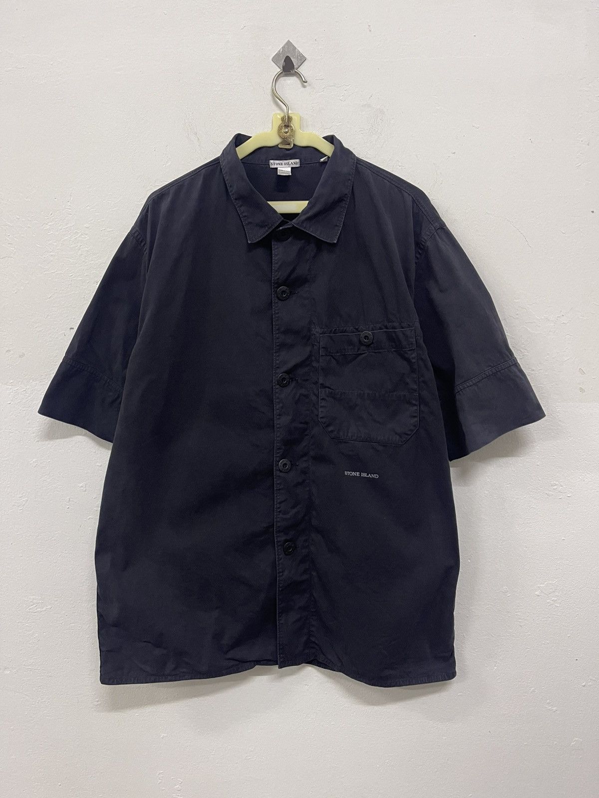 Stone Island Stone Island Button Ups shirt navy color Size US XL / EU 56 / 4 - 1 Thumbnail