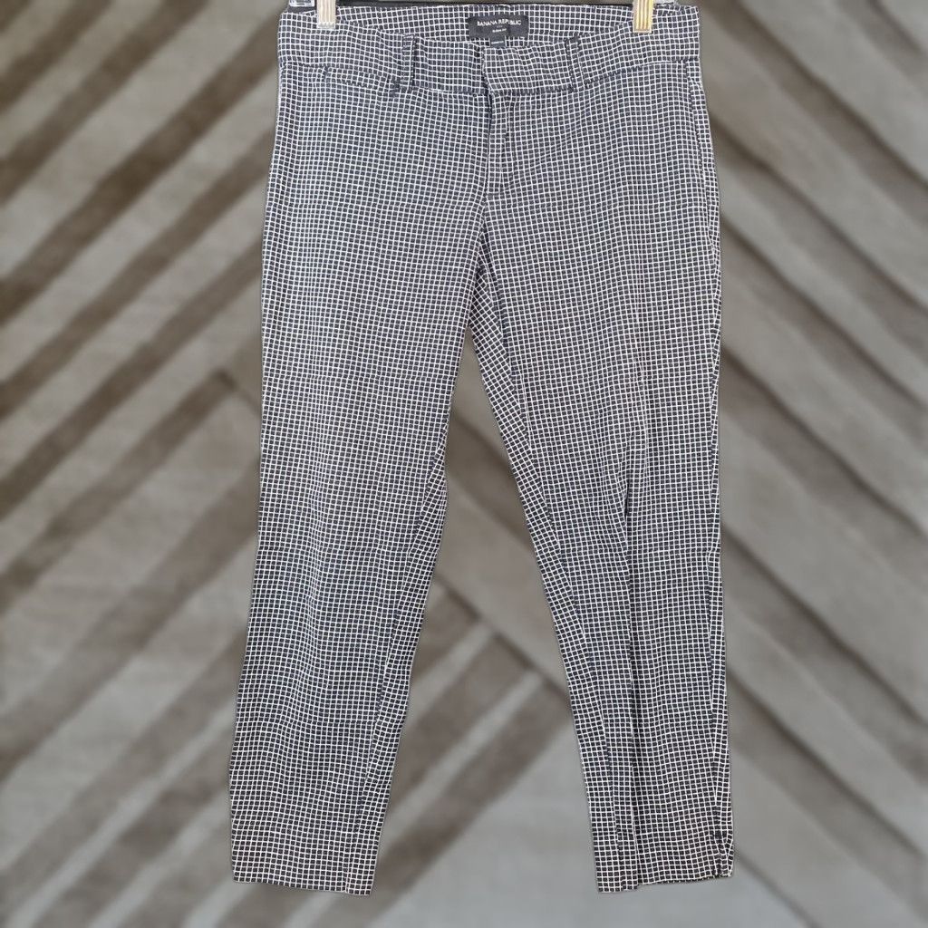 Banana Republic Banana Republic Womens Pants Black White Sloan Cropped Ankle Stretch 6P Size 30" / US 8 / IT 44 - 1 Thumbnail