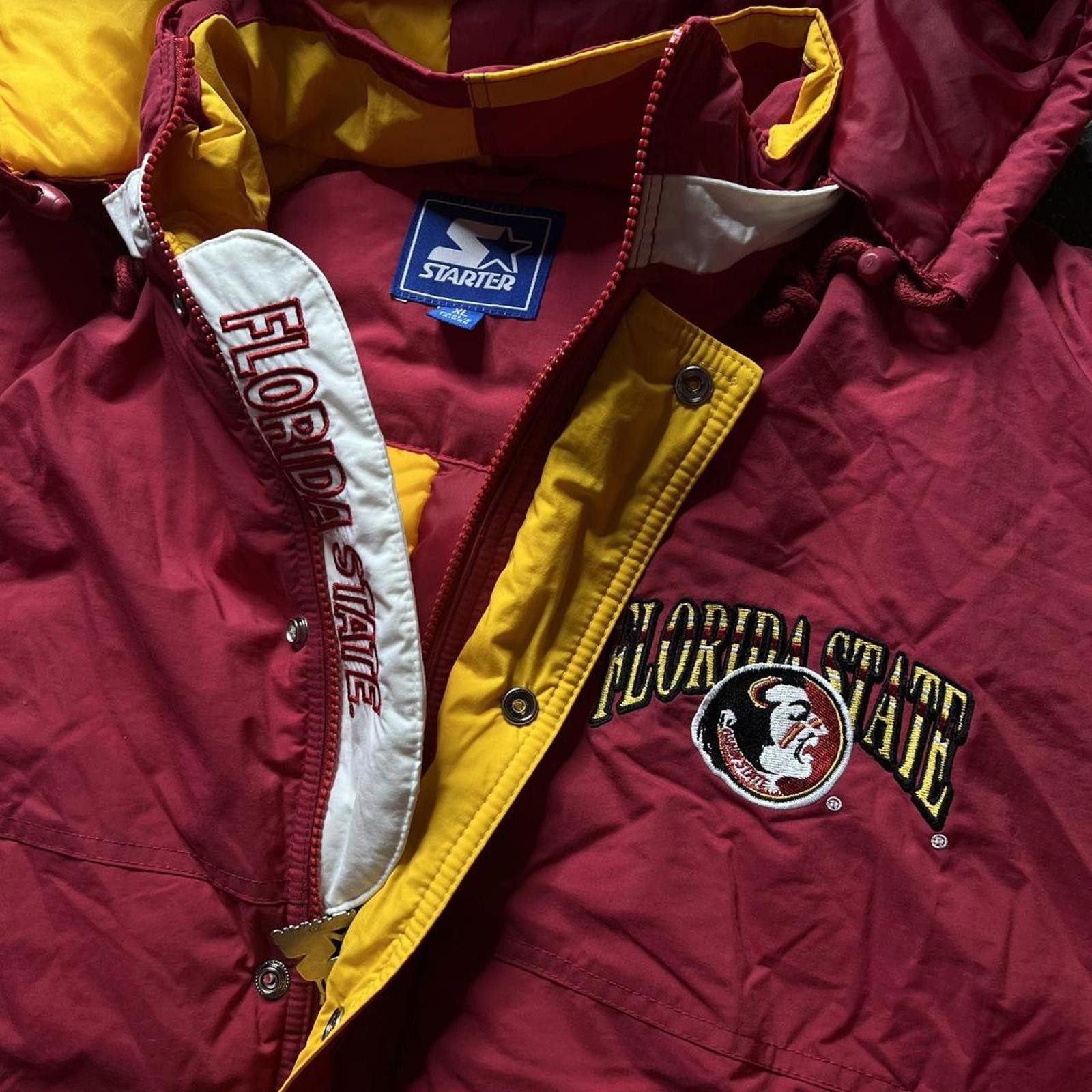 Starter Vintage 90’s Starter Florida State Puffer Jacket Size US XL / EU 56 / 4 - 2 Thumbnail