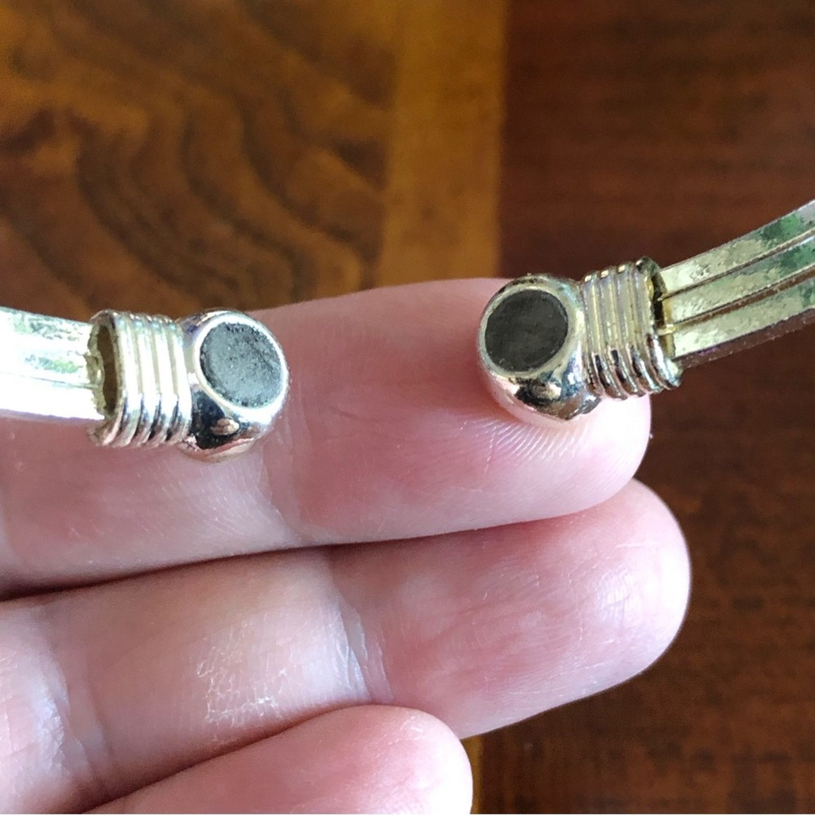 Jewelry Triple bar silver plated magnetic cuff bracelet Size ONE SIZE - 4 Thumbnail