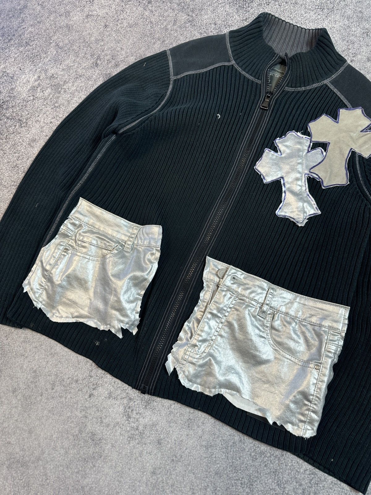 Other Y2K Cross Custom Sweater Zip Up Avant Garde Style Rare USA L Size US L / EU 52-54 / 3 - 2 Thumbnail