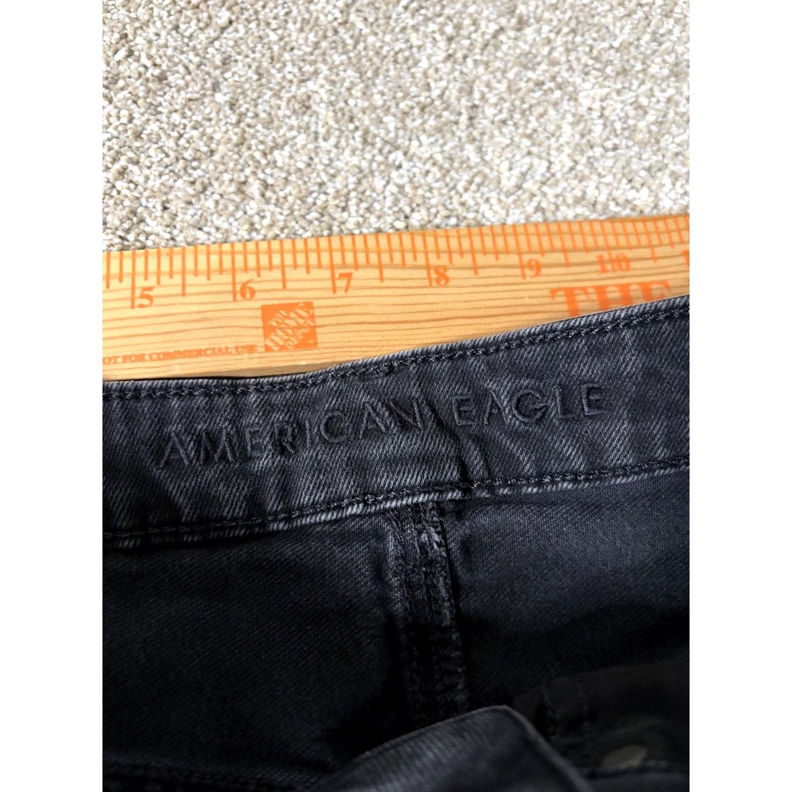 American Eagle Outfitters American Eagle Jeans Womens 4 Black Charcoal Distressed Denim Straight 26x27 Size 27" / US 4 / IT 40 - 7 Thumbnail