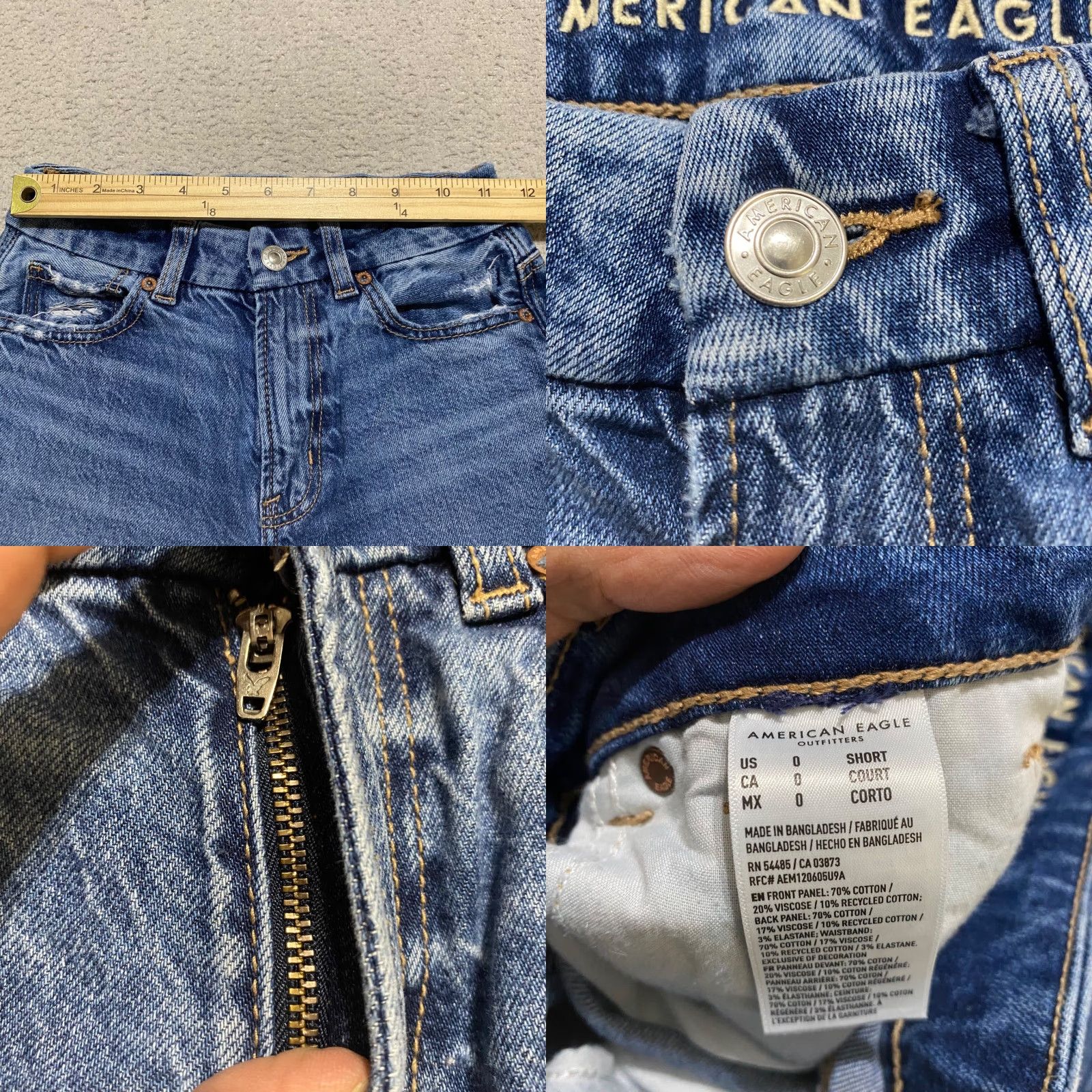 American Eagle Outfitters American Eagle Outfitters Jeans Women Mom Jean Blue Denim Medium Wash High Rise 0 with Stretch 5-Pocket Design Womens Jeans Size 25" / US 0 / IT 36 - 8 Thumbnail