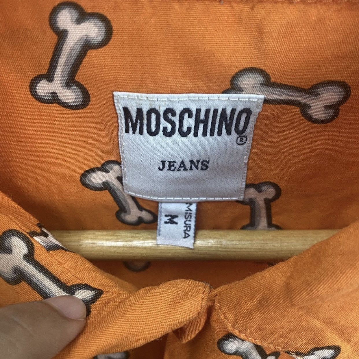 Moschino Moschino All Over Print Bone Shirt - Vintage Archive - Size US M / EU 48-50 / 2 - 14 Thumbnail