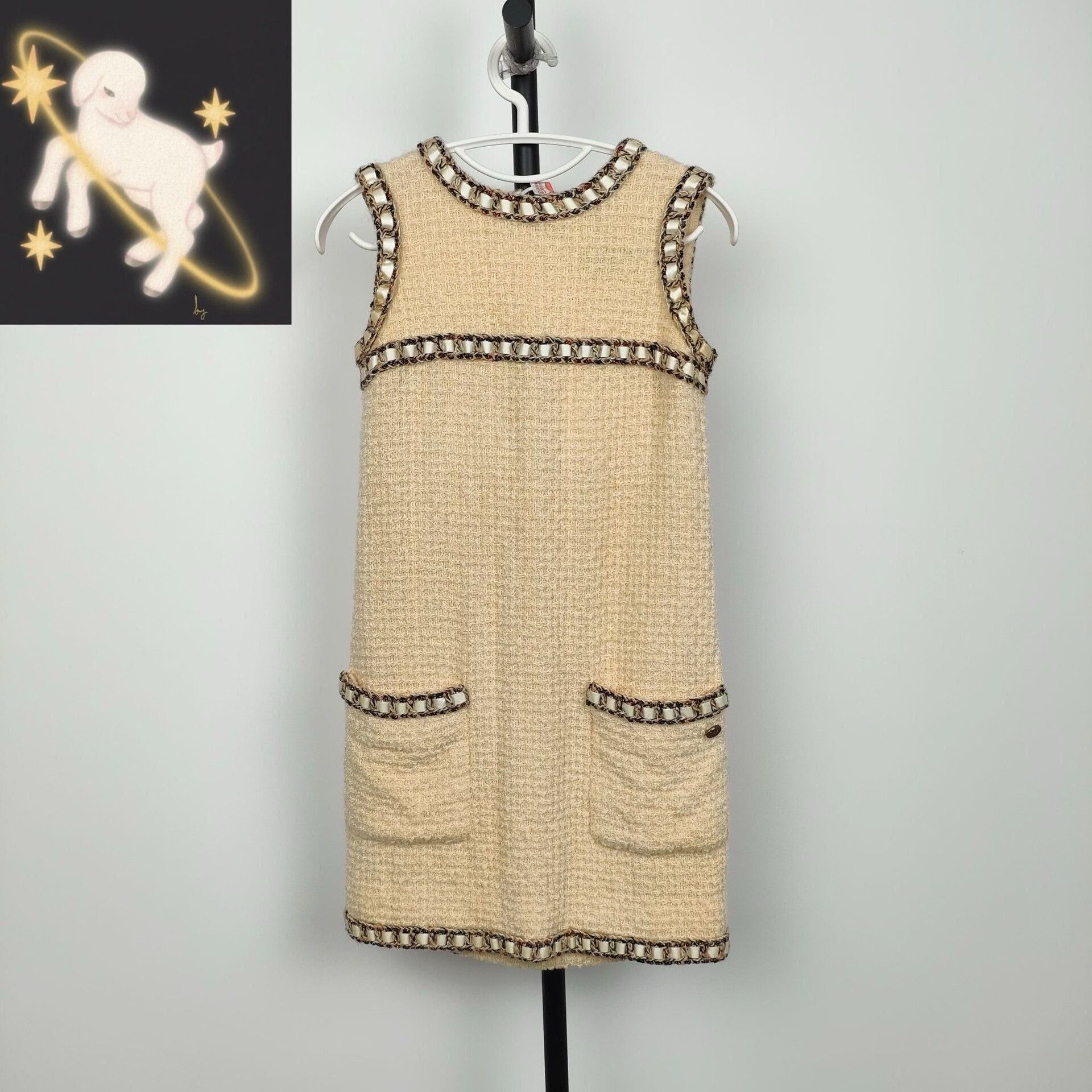 Chanel Chanel Beige Knit Sleeveless Dress 34 Size XXS / US 00 / IT 34 - 1 Thumbnail