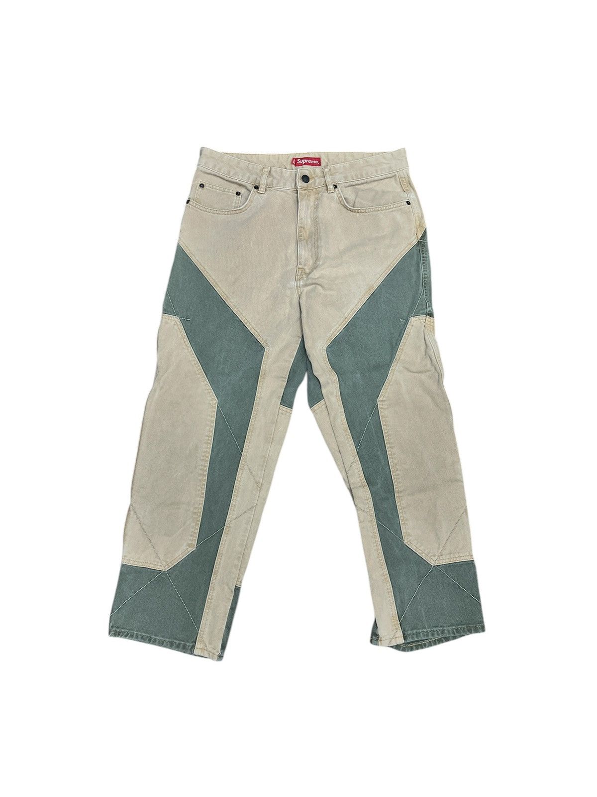 Supreme FW22 Supreme 2-Tone Paneled Denim Jeans | Grailed