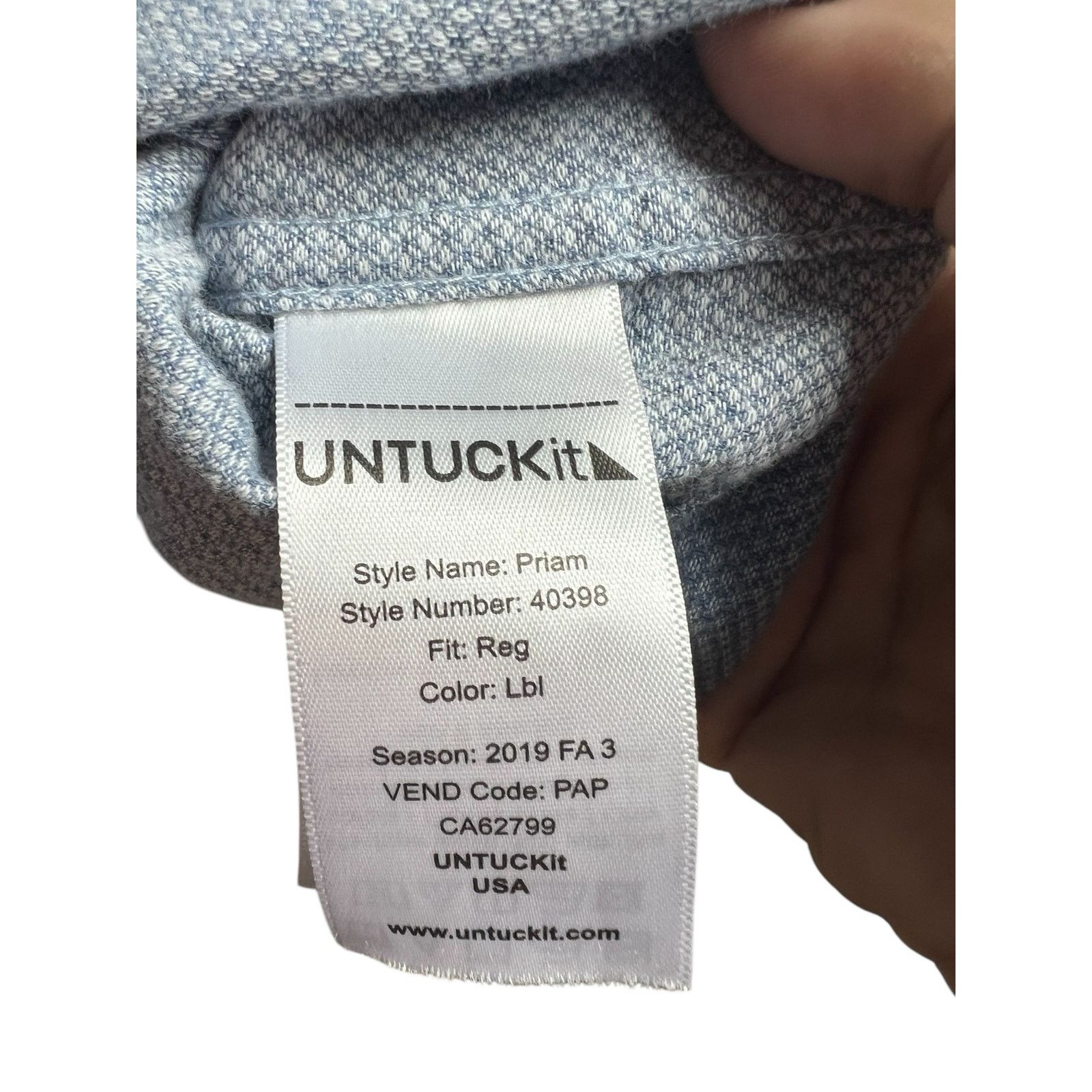 UNTUCKit UNTUCKit Priam Shirt Size XXXL Blue Textured Button Down Size US XXL / EU 58 / 5 - 8 Thumbnail