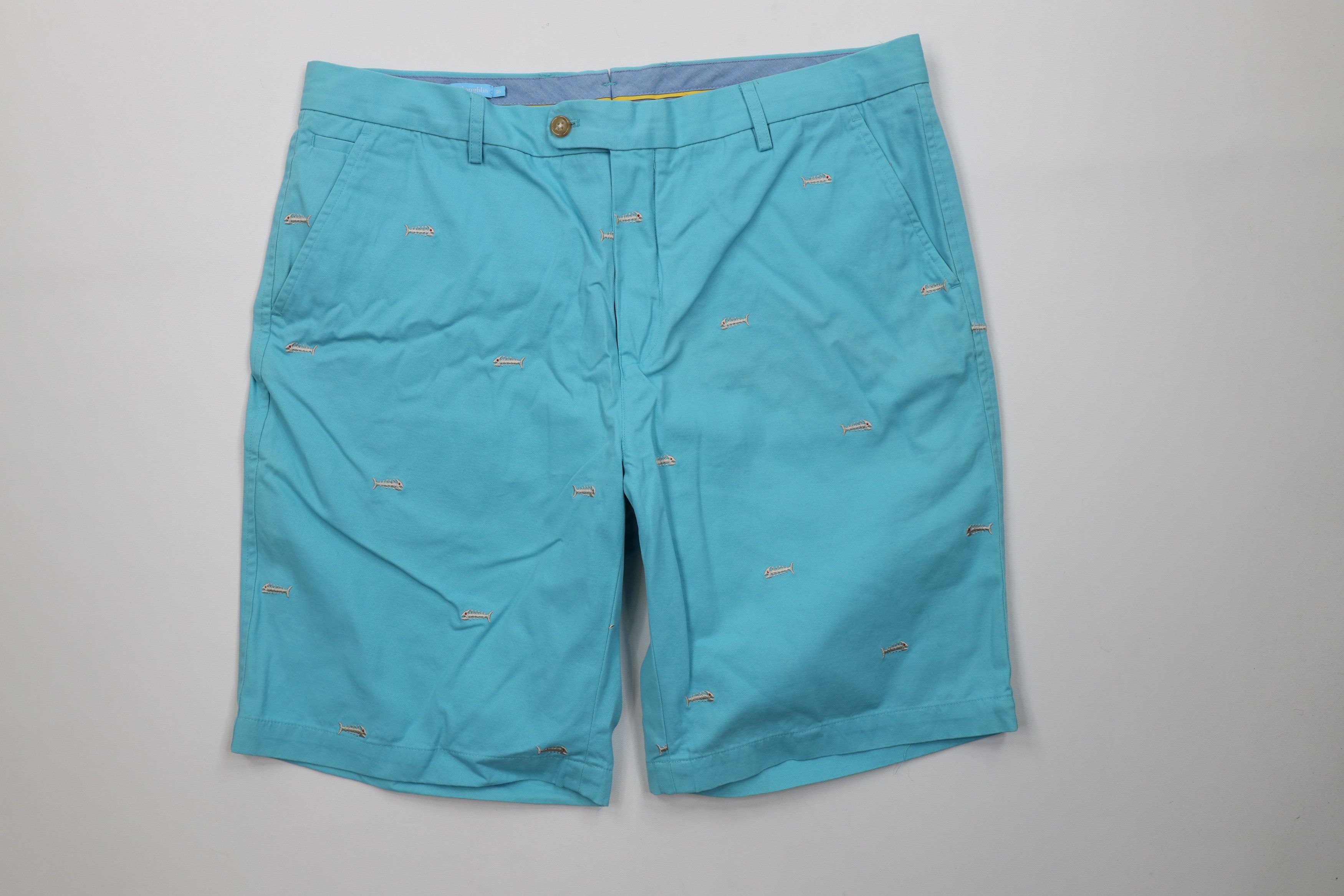 J.McLaughlin J Mclaughlin Fish Bone All Over Print Golf Chino Shorts Blue Size US 36 / EU 52 - 1 Thumbnail