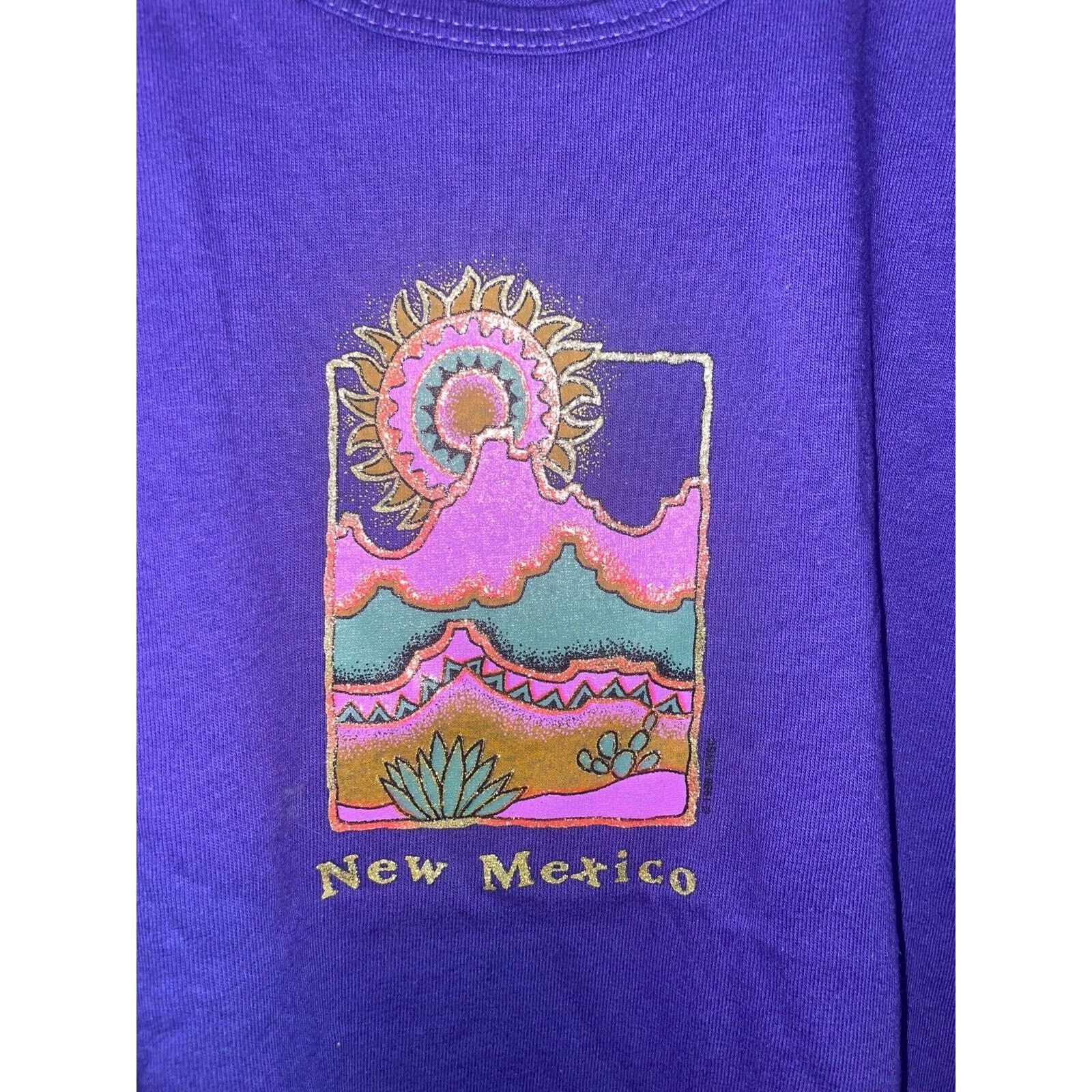 Vintage Women Vintage New Mexico Shirt Desert Purple Tee 90s large Size L / US 10 / IT 46 - 2 Thumbnail