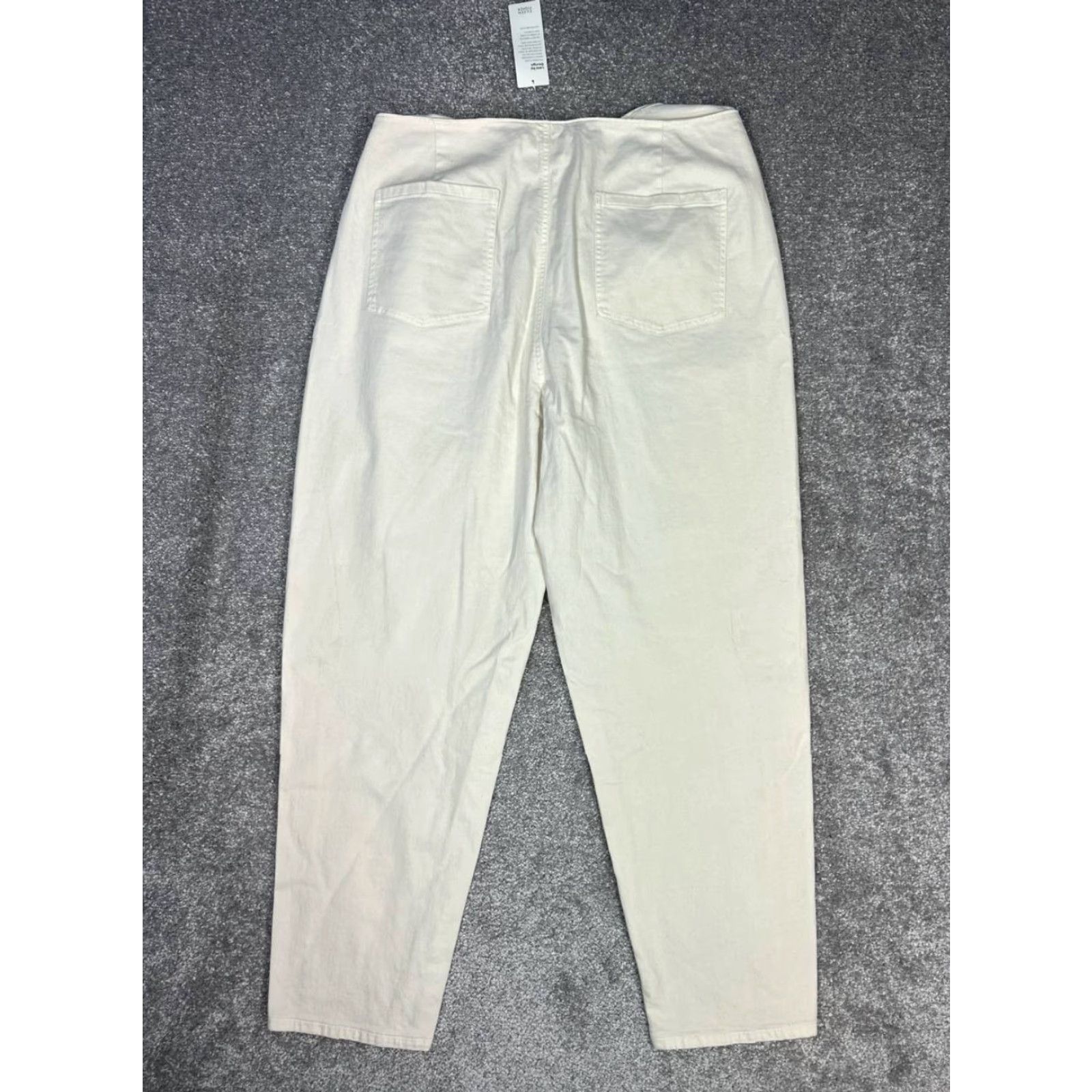 Eileen Fisher Eileen Fisher High Rise Tapered Ankle Pants Womens 14 White Cotton Denim Casual Size 36" / US 14 / IT 50 - 2 Thumbnail