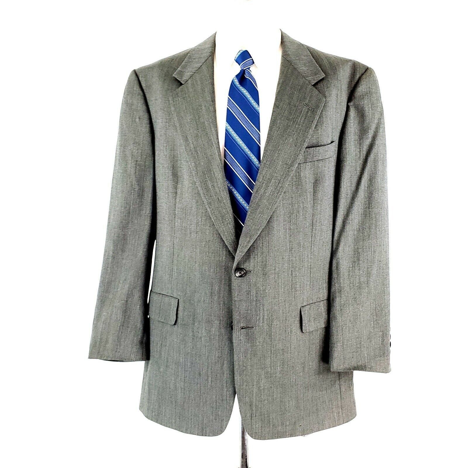 Hart Schaffner Marx Hart Schaffner Marx Wool 2 Button Blazer 42L Gray Check Spor Size 42L - 3 Thumbnail