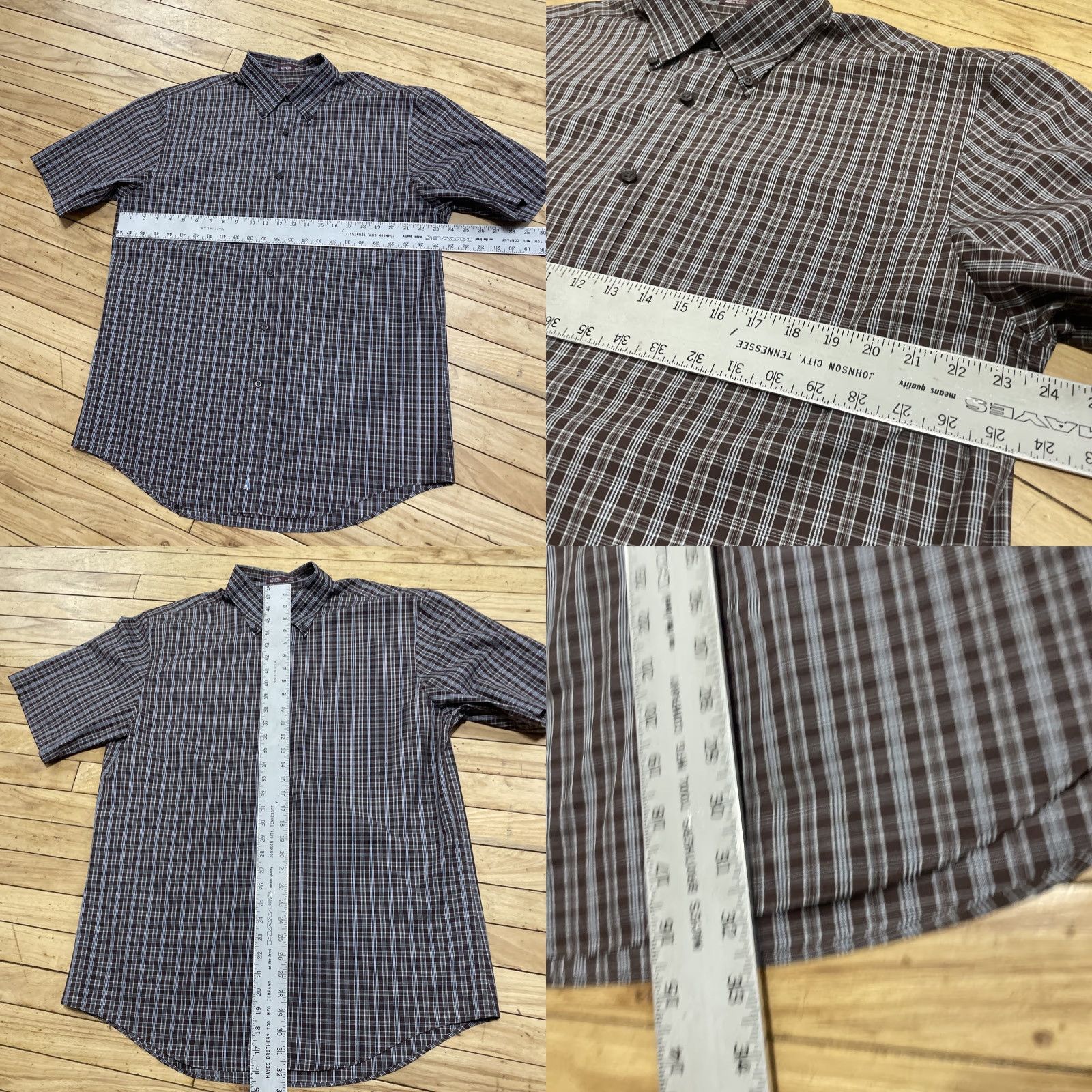 Nordstrom Nordstrom Vintage 90s Smartcare Shirt Men L Brown Plaid Organic Cotton Western Shirt Size US M / EU 48-50 / 2 - 8 Thumbnail