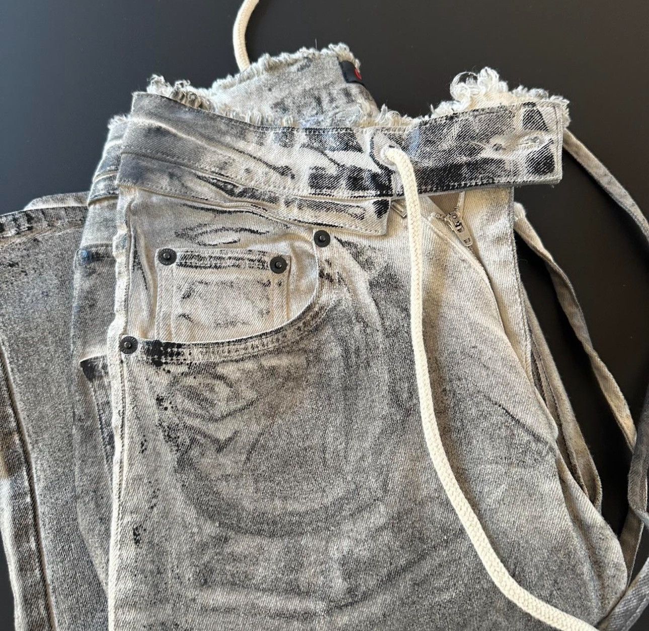 Ottolinger OTTOLINGER Off white and black double fold jeans Size US 26 / EU 42 - 6 Thumbnail