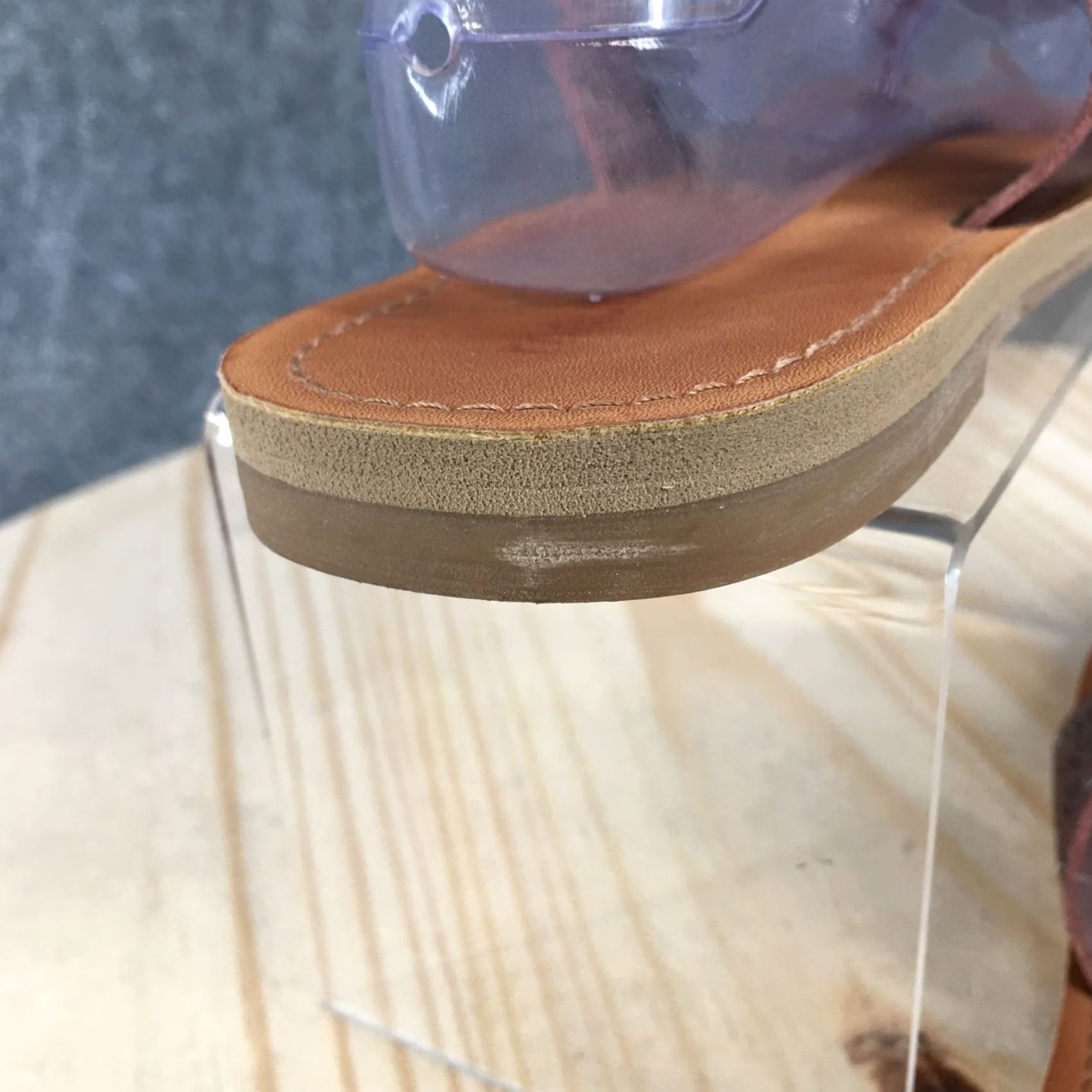 Vintage Maurices Pryia Sandals Womens 10 M Casual Slip On Thong Flats Brown Faux Leather Size US 10 / IT 40 - 6 Thumbnail