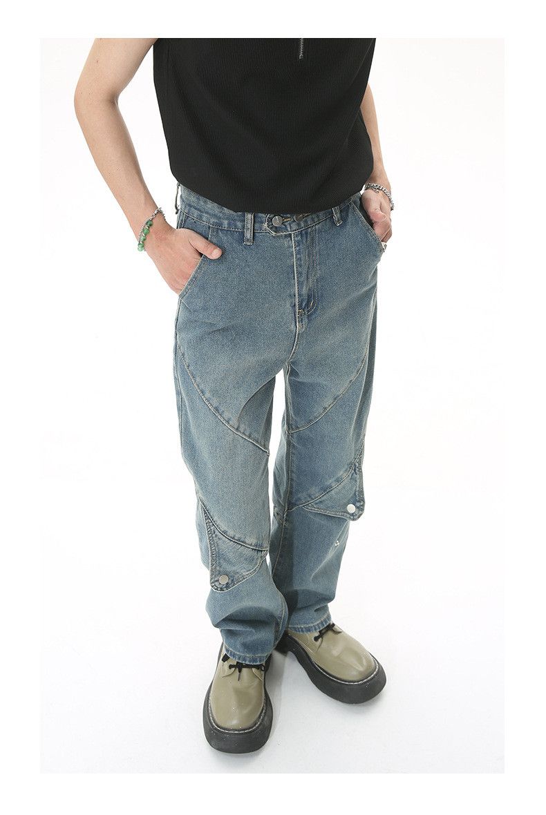 Japanese Brand × Jean Vintage motorcycle heavy patchwork distressed cargo jeans Size US 32 / EU 48 - 4 Thumbnail