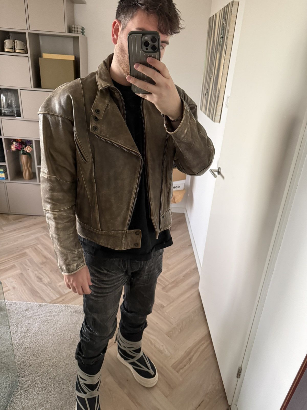 Vintage Vintage Leather Racer Jacket Size US L / EU 52-54 / 3 - 9 Thumbnail