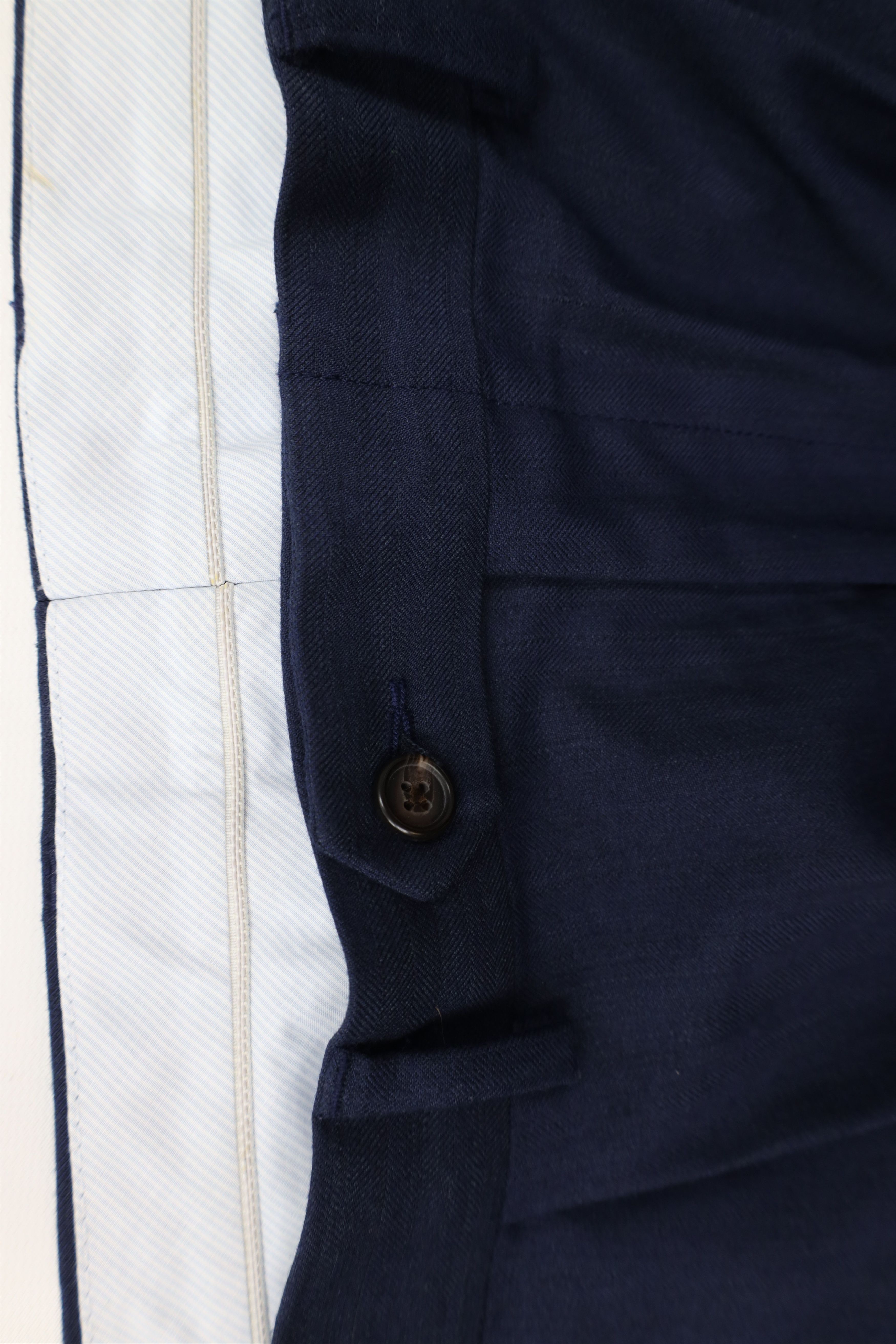 Ralph Lauren × Vintage Vintage Ralph Lauren Blend Pleated Wide Leg Chino Pants Blue Size US 38 / EU 54 - 14 Thumbnail