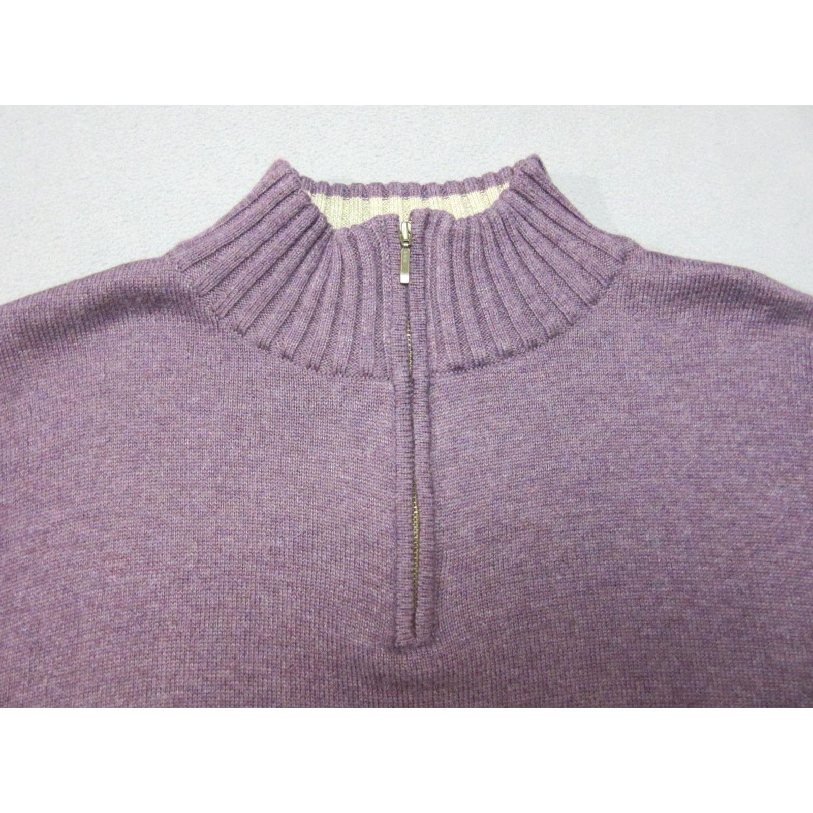 Bills Khakis Bills Khakis Sweater Mens L Purple Mulberry 1/4 Zip Mock Neck Knit Pullover Sweatshirt Sweater Size US L / EU 52-54 / 3 - 2 Thumbnail