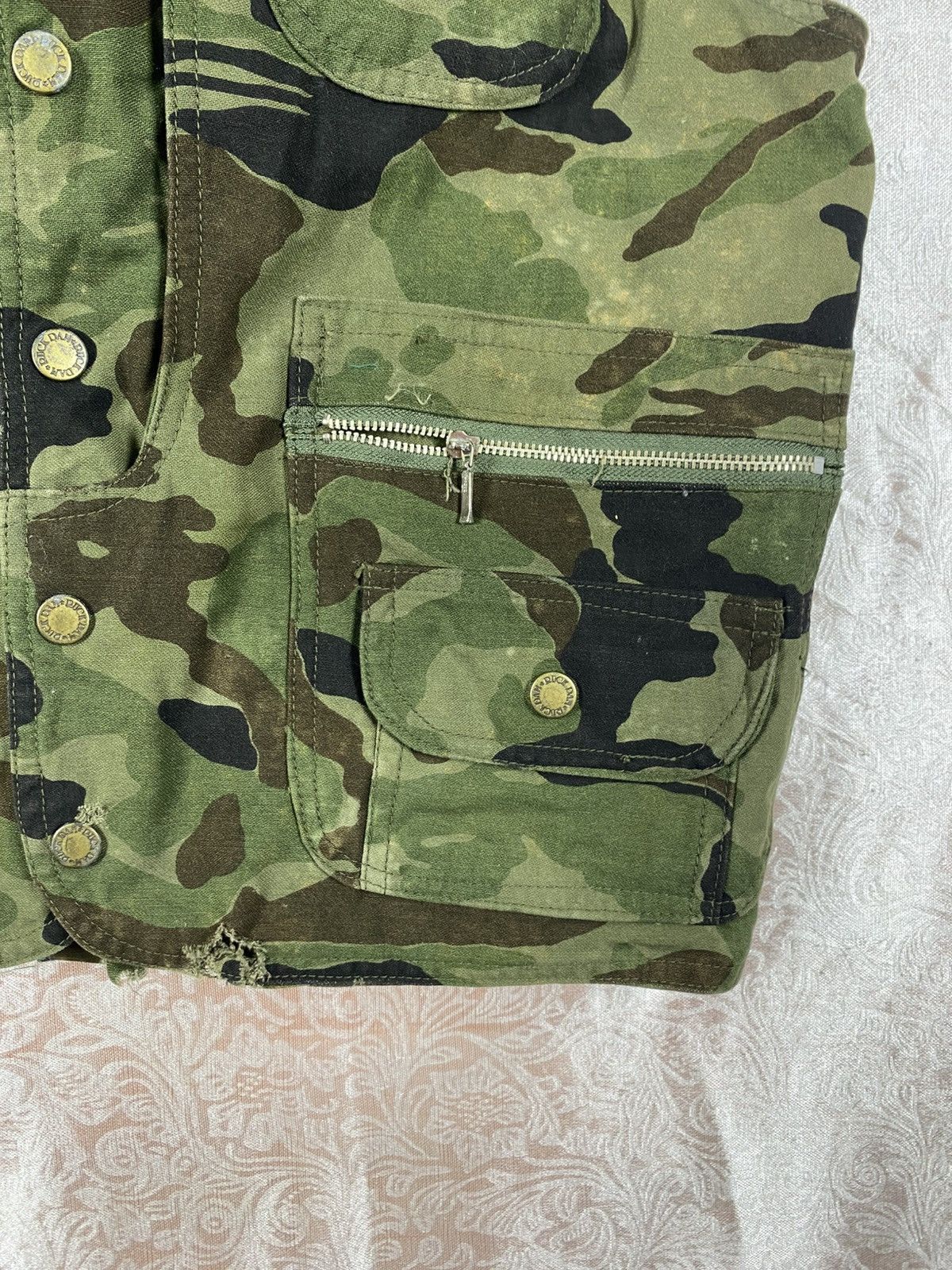 Vintage RUCK DAM Camouflage Utility Vest Multi Pocket Military Style Size US L / EU 52-54 / 3 - 6 Thumbnail