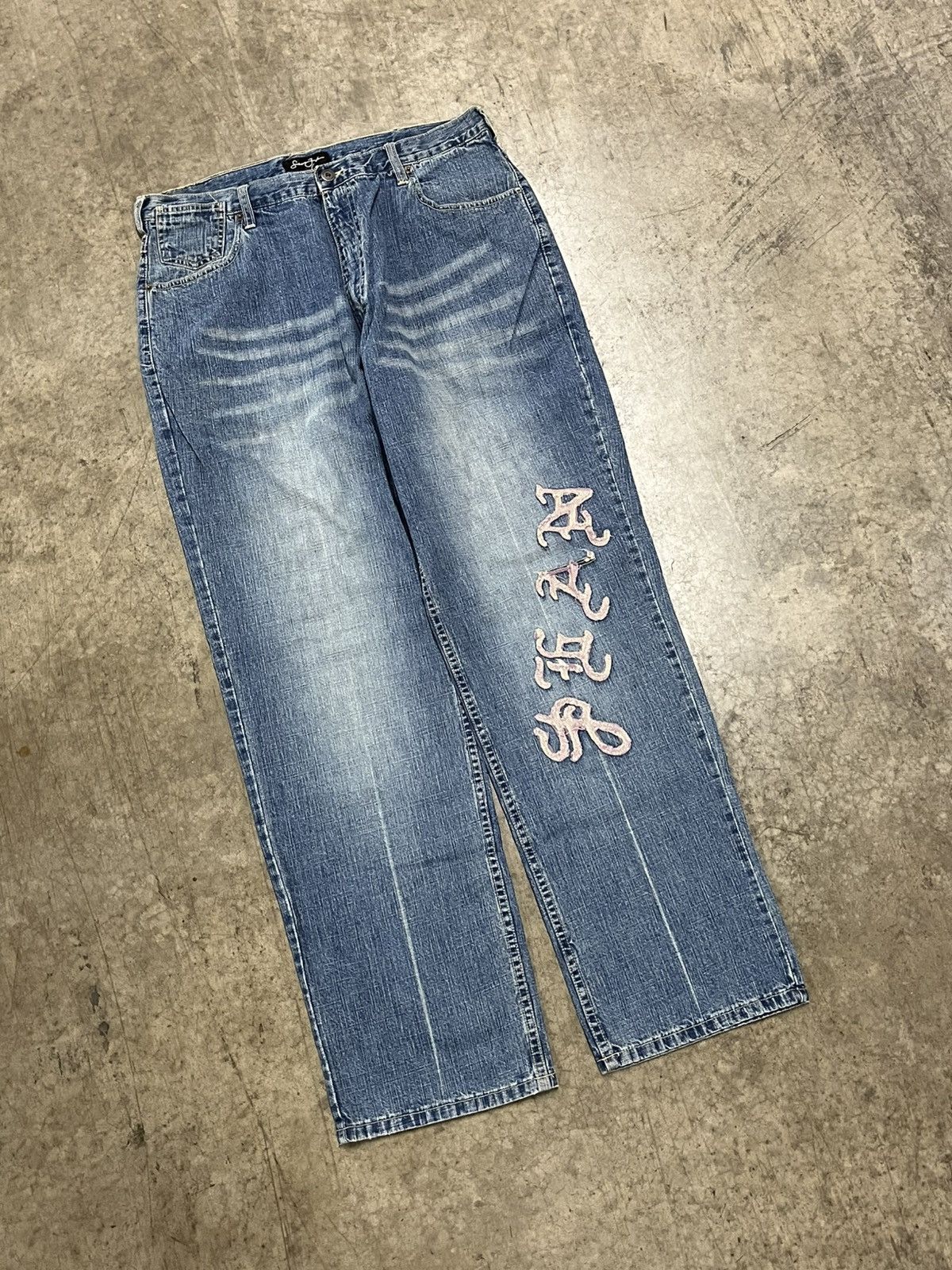 Sean John × Vintage Y2K baggy fit Sean John denim faded skater streetwear hype Size US 34 / EU 50 - 1 Thumbnail