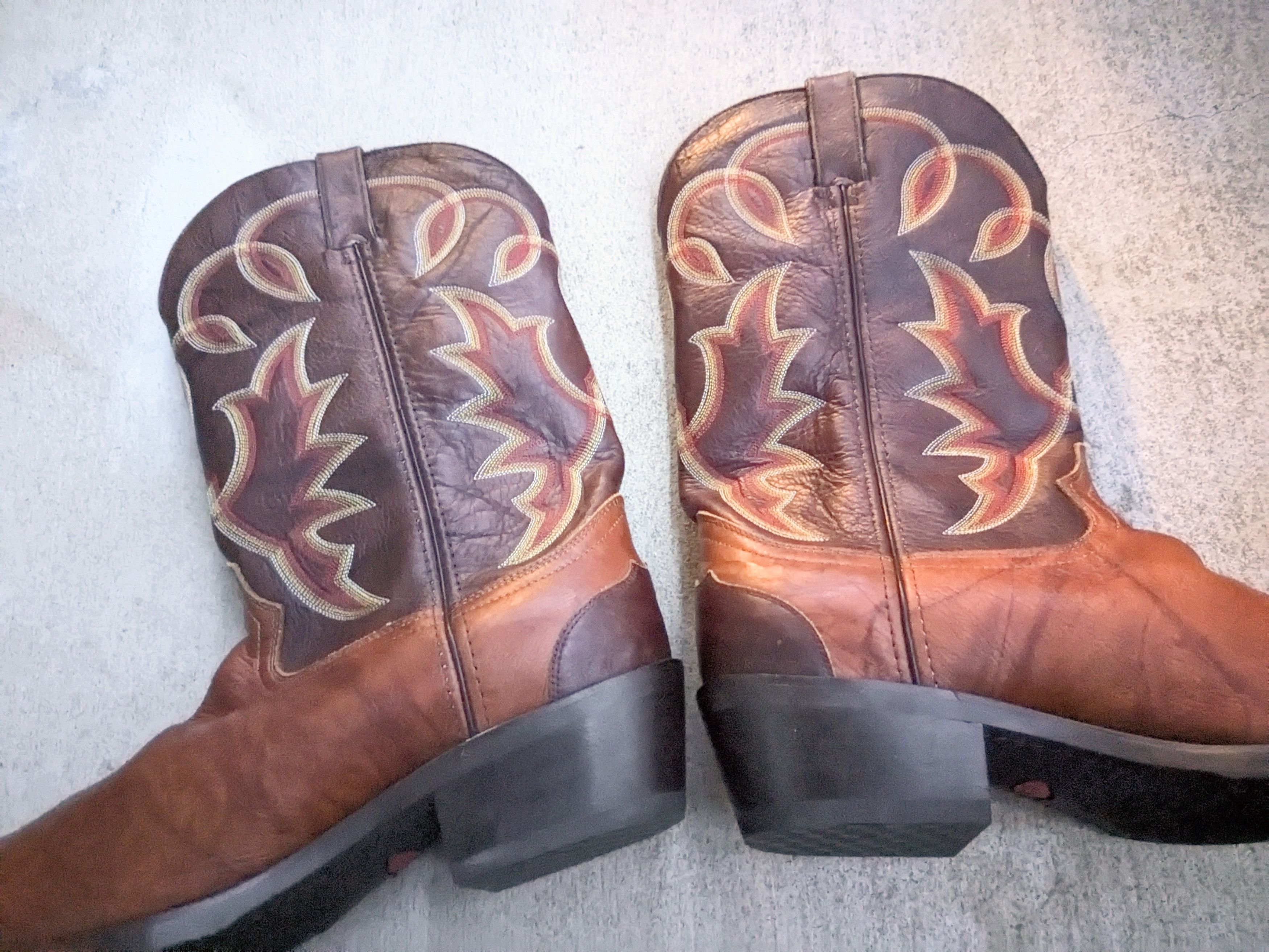 Durango × Vintage Durango Cowboy Boots Brown 10 EE Wide Leather Size US 10 / EU 43 - 9 Thumbnail