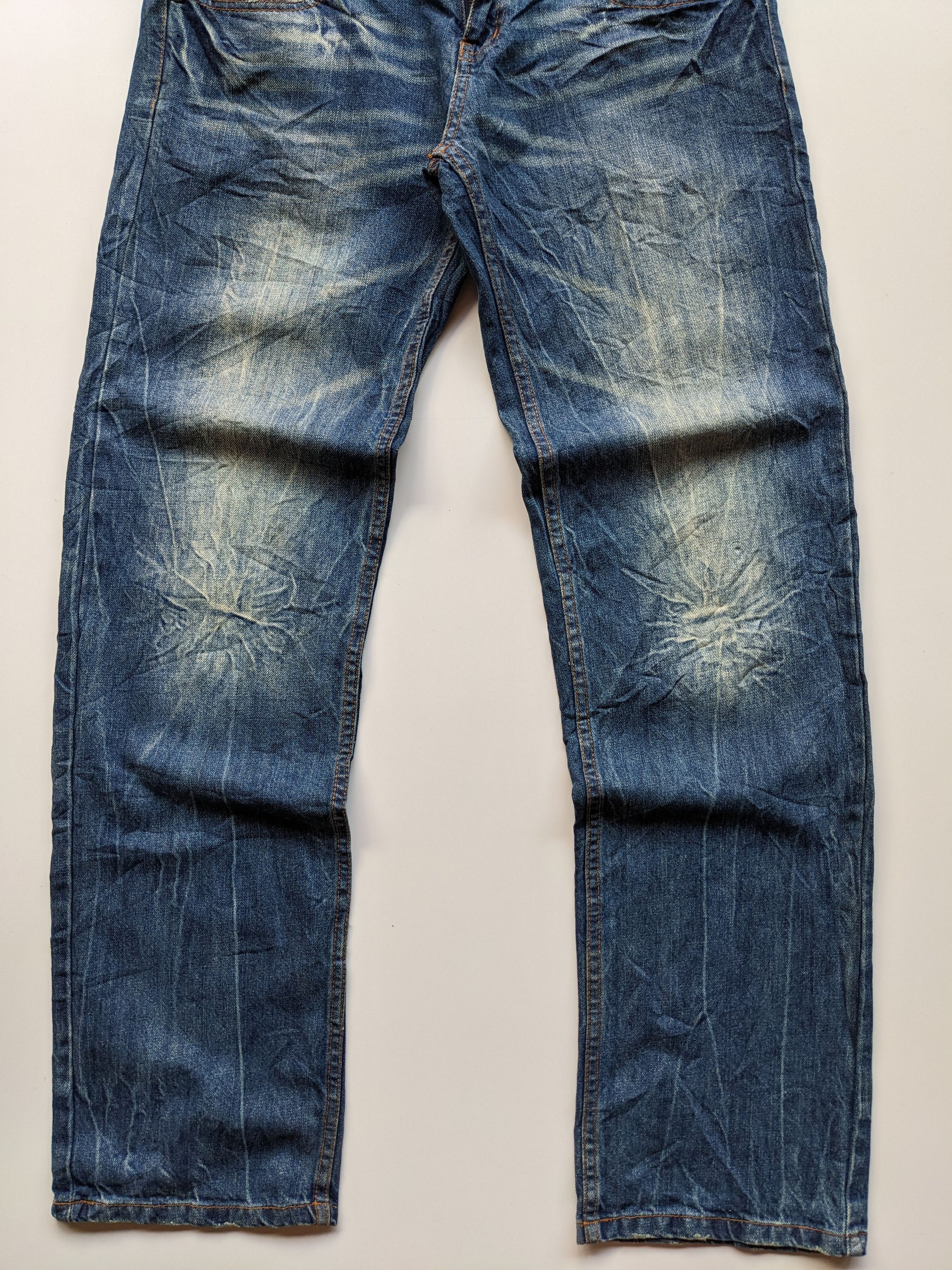14th Addiction × Japanese Brand × Le Grande Bleu (L.G.B.) Nylaus Explosion double waist clawmark jeans Size US 33 - 4 Thumbnail