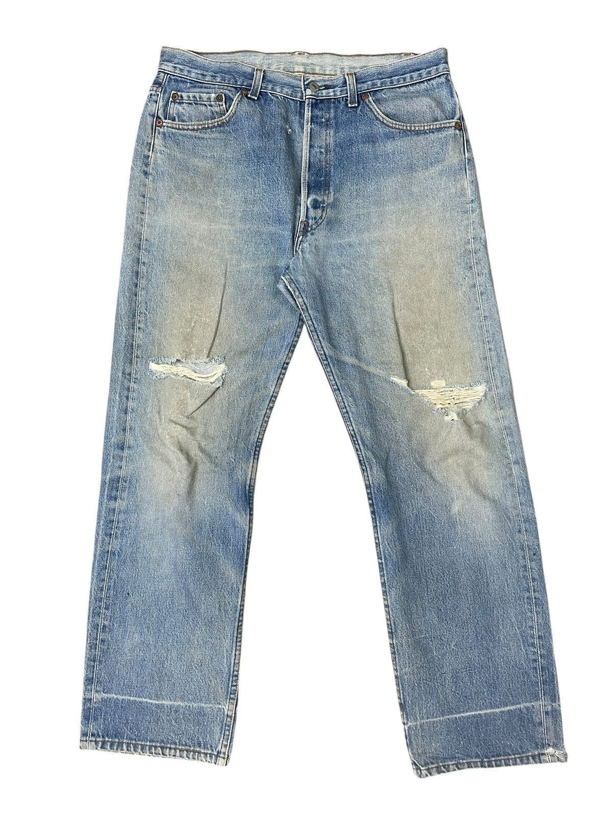 Levi's Vintage Levi’s 501 Distressed Jeans Straight Cut Size US 36 / EU 52 - 1 Thumbnail