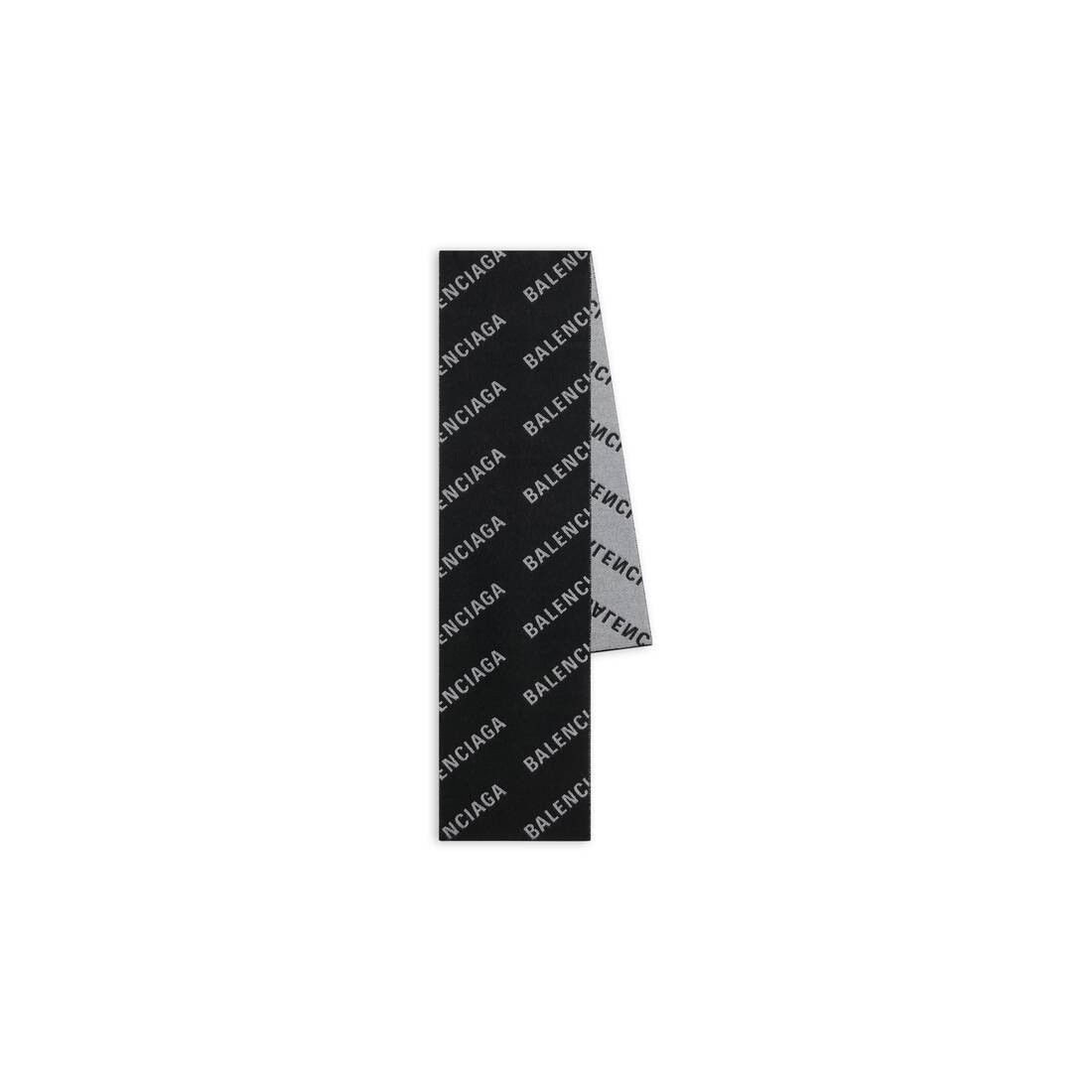 Balenciaga o1bcso1str0425 Size: OS / Allover Logo Macro Scarf in Black Size ONE SIZE - 1 Preview