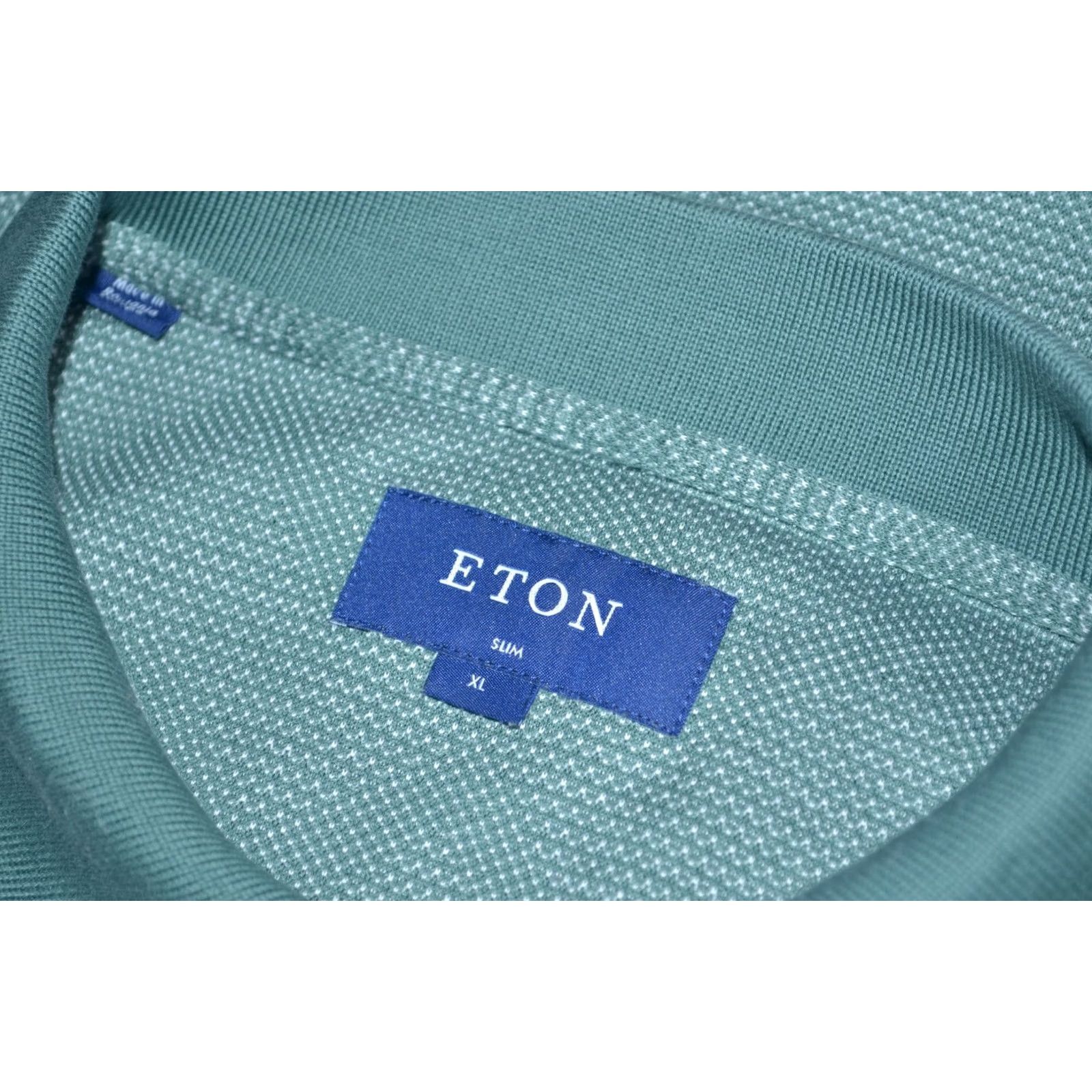 Eton Eton Polo Shirt Men Slim Fit Pique Cotton Short Sleeve Mint Green XL Polo Shirt Mens Green Slim Fit Casual Shirt Size US XL / EU 56 / 4 - 5 Thumbnail