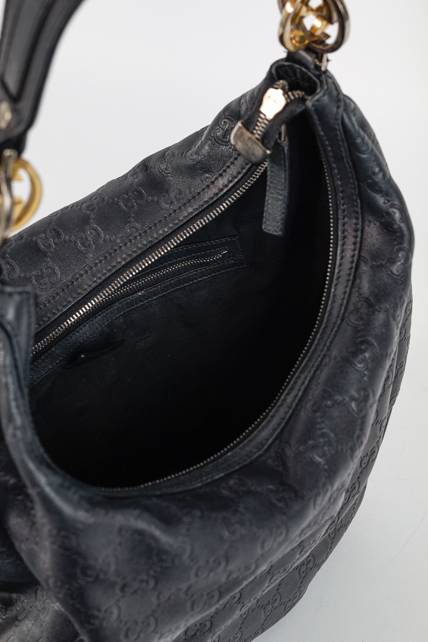 Gucci Gucci GG Twins Black Guccissima Leather Large Hobo Size ONE SIZE - 10 Thumbnail